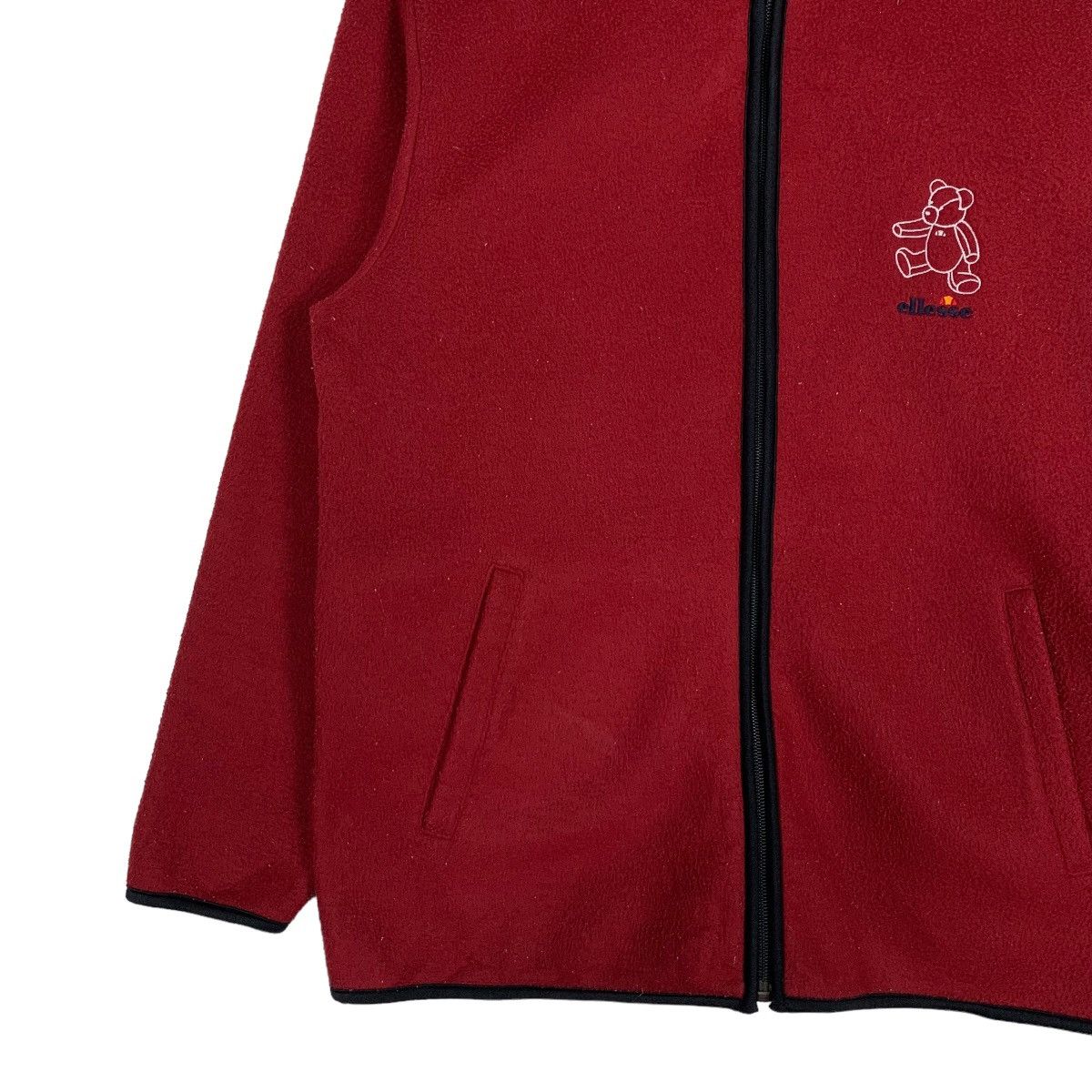Ellesse ELLESSE Teddy Bear Small Logo Red Fleece Jacket #1060-C48 Size US L / EU 52-54 / 3 - 3 Thumbnail