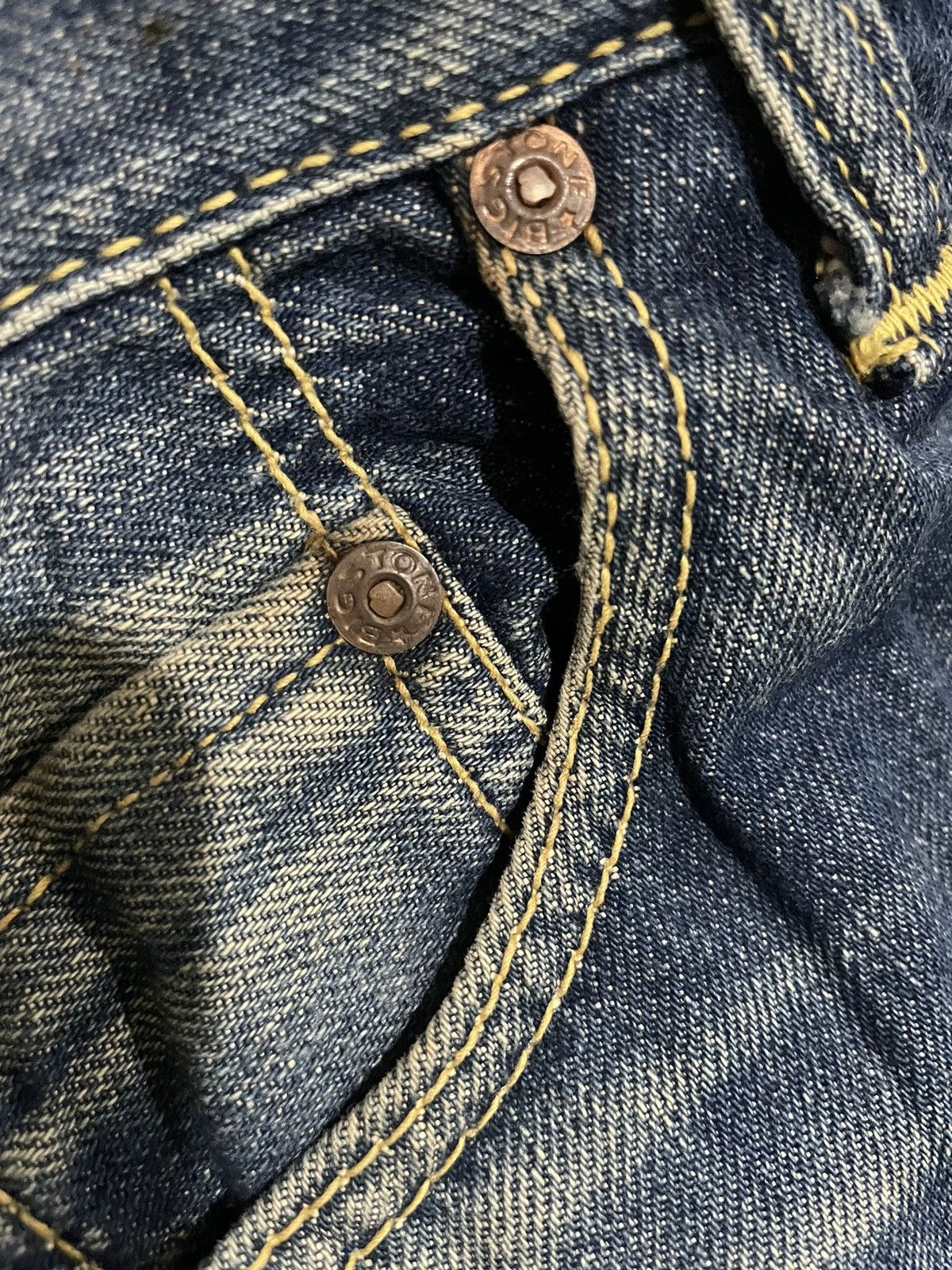 Vintage 60s Bell bottom Flared Bootcut Bigstone V Stitch VTG Jeans Size US 27 - 24 Thumbnail