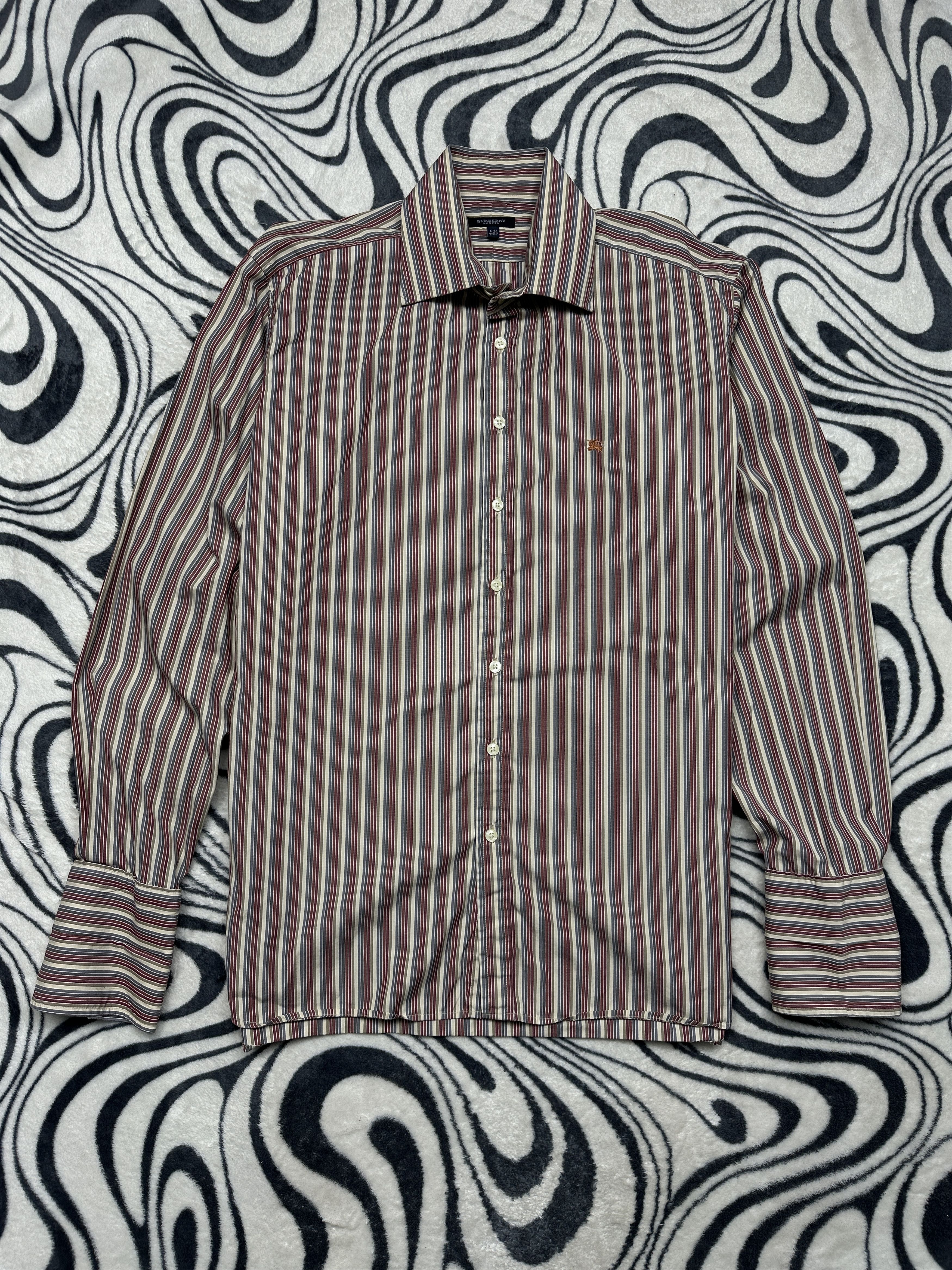 Burberry Burberry London Vintage Mens Long Sleeve Striped Shirt Size US XL / EU 56 / 4 - 1 Thumbnail