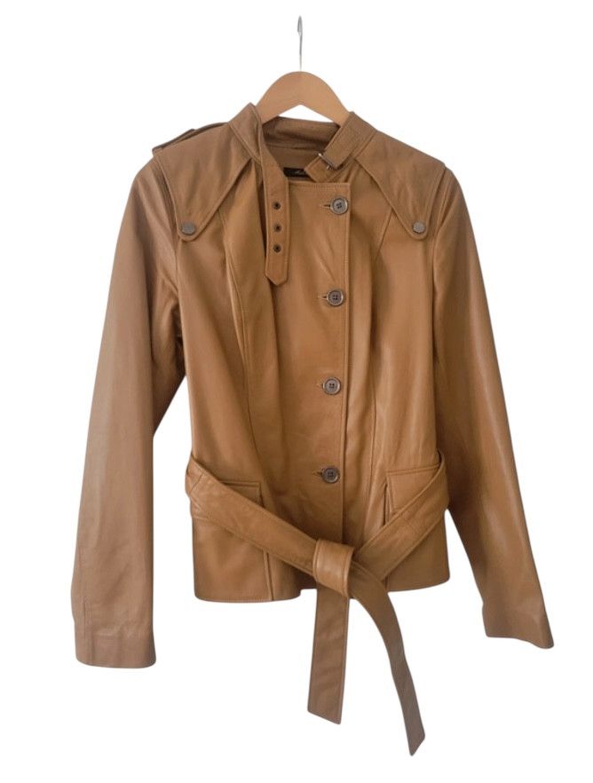 Roberto Cavalli Jacket Leather Coat Trench Biker Moto EX0095