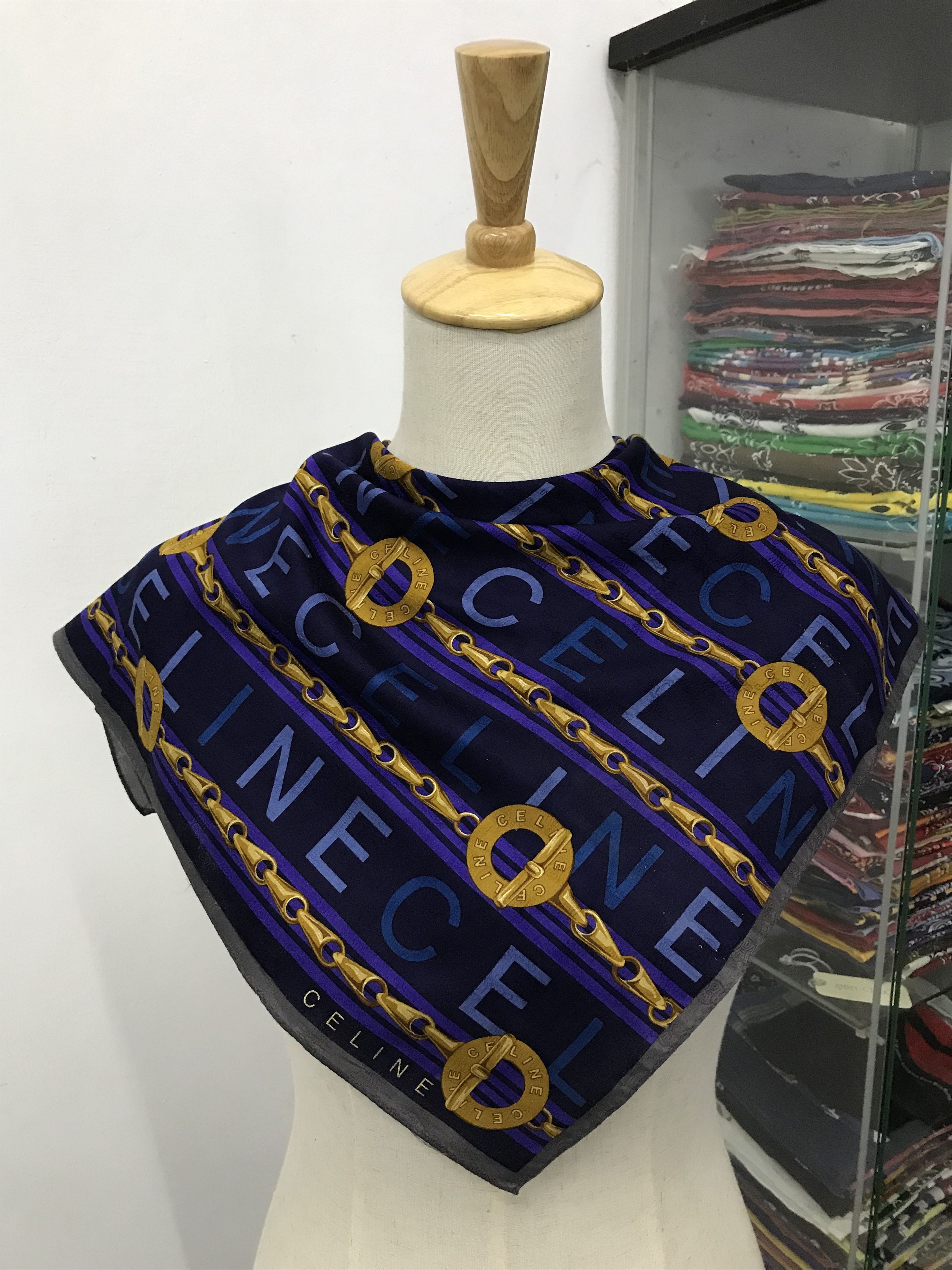 Celine × Vintage Celine Bandana / Handkerchief / Neckerchief - S2648 Size ONE SIZE - 3 Thumbnail