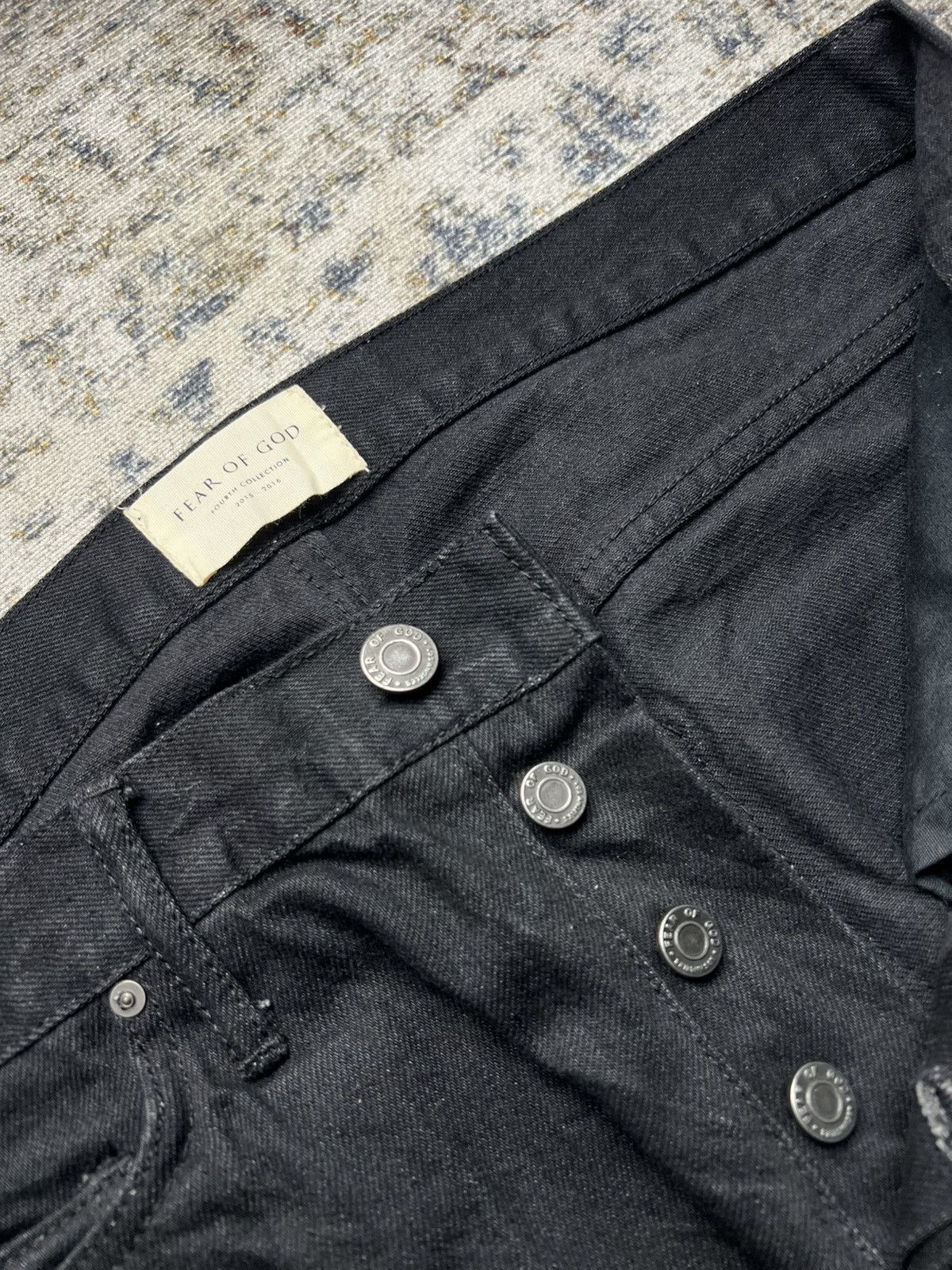 Fear of God Fear of God Distressed Black Denim Size US 32 / EU 48 - 5 Thumbnail