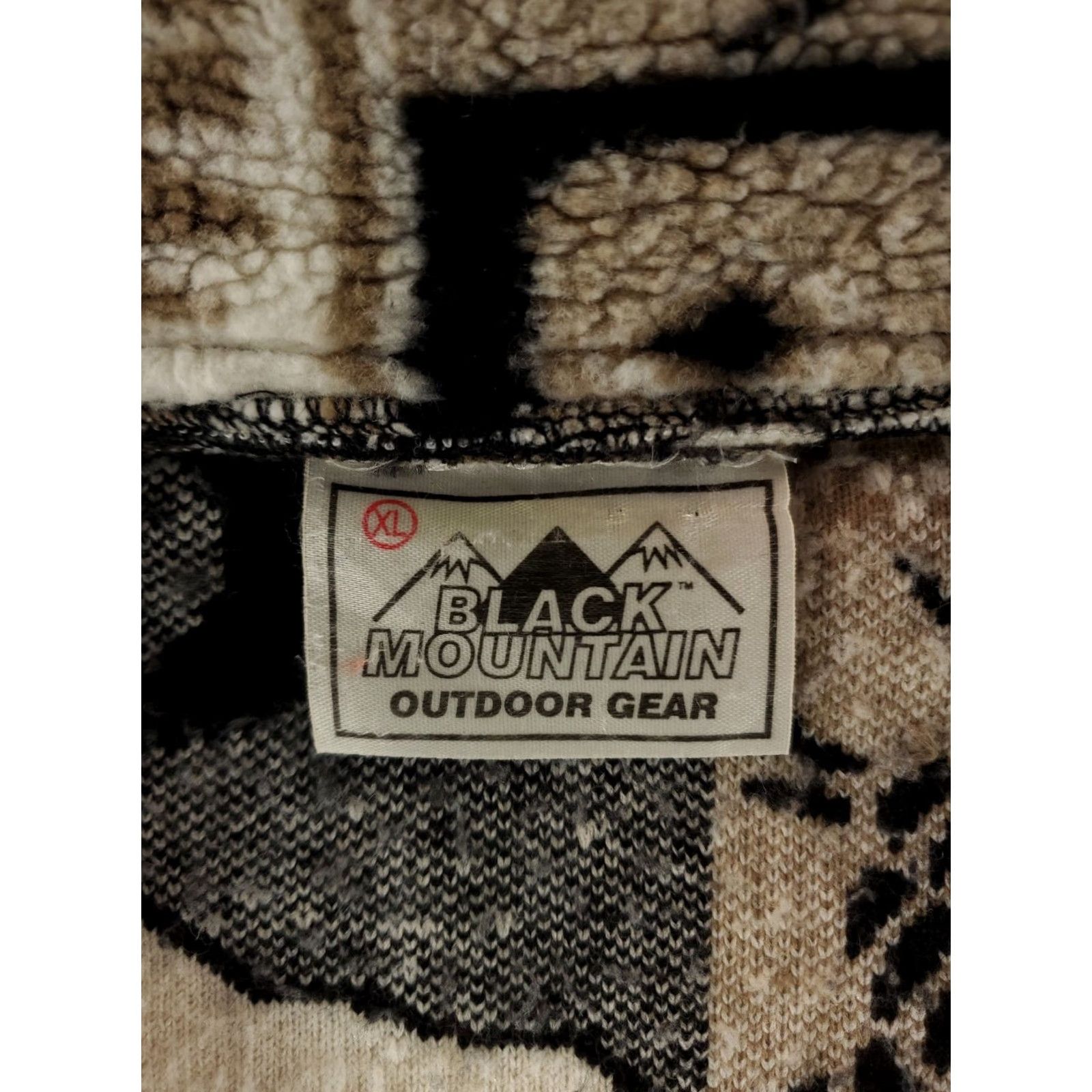 Vintage Black Mountain Patterned Fleece Full Zip Jacket White Brown Mens XXL (2XL) Size US XXL / EU 58 / 5 - 2 Thumbnail