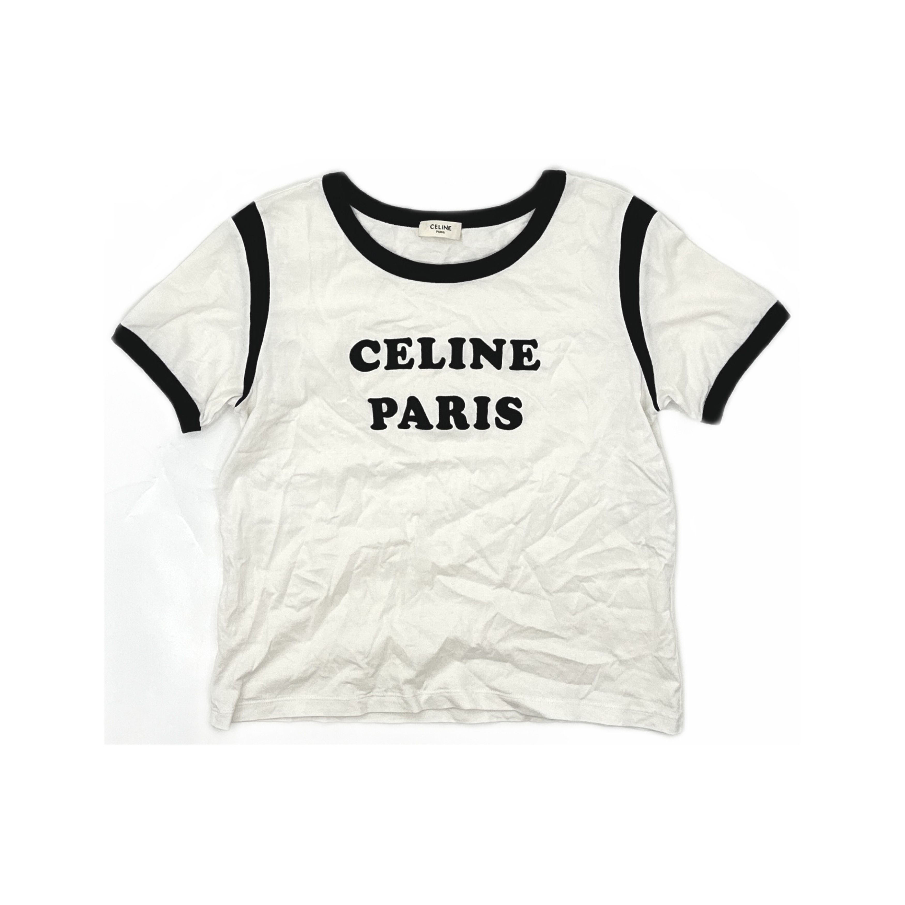 Celine CELINE Paris Logo Ringer T-Shirt Size S Size S / US 4 / IT 40 - 1 Thumbnail