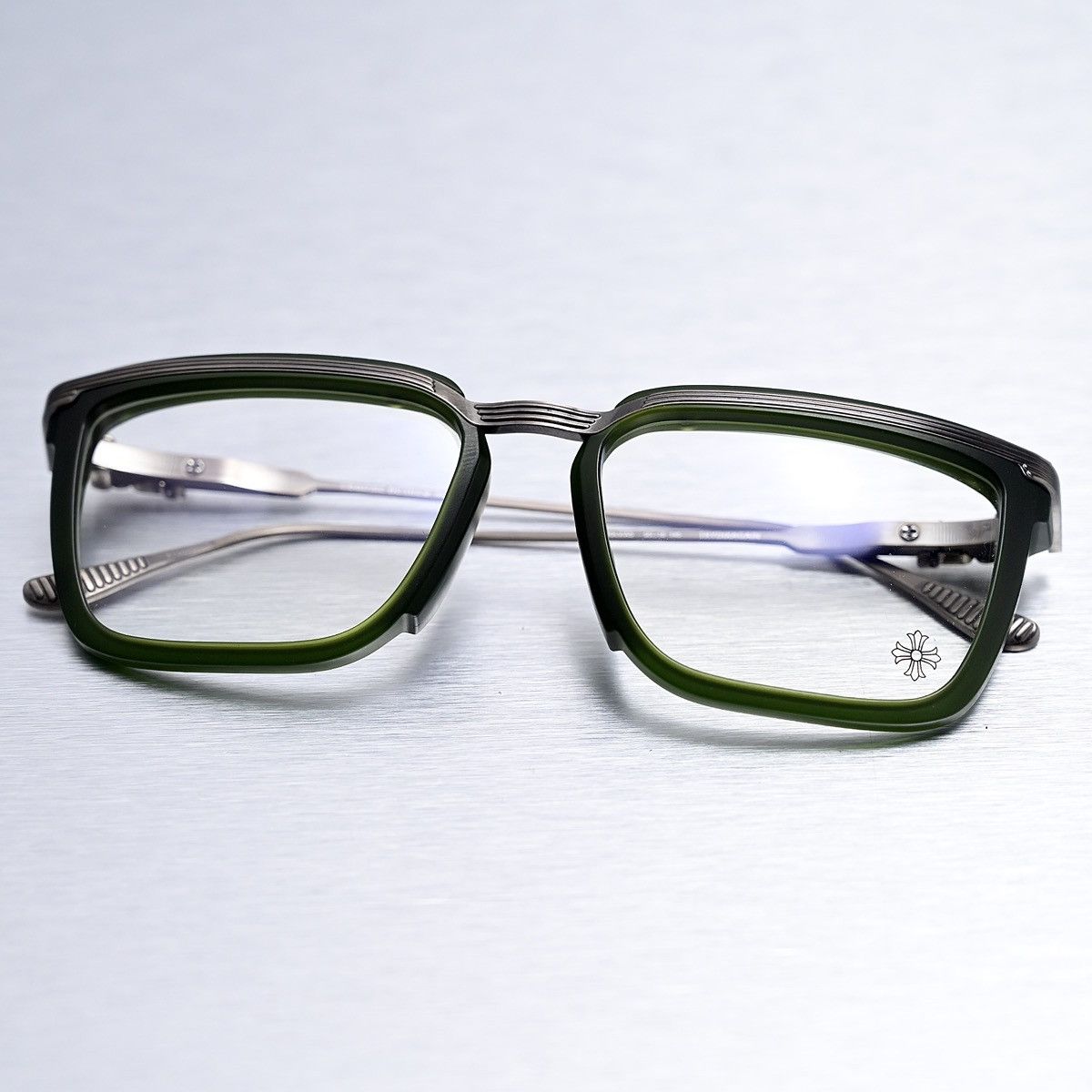 Chrome Hearts CHROME HEARTS TRYDIXAGAIN MATTE DARK OLIVE AG GLASSES Size ONE SIZE - 8 Thumbnail
