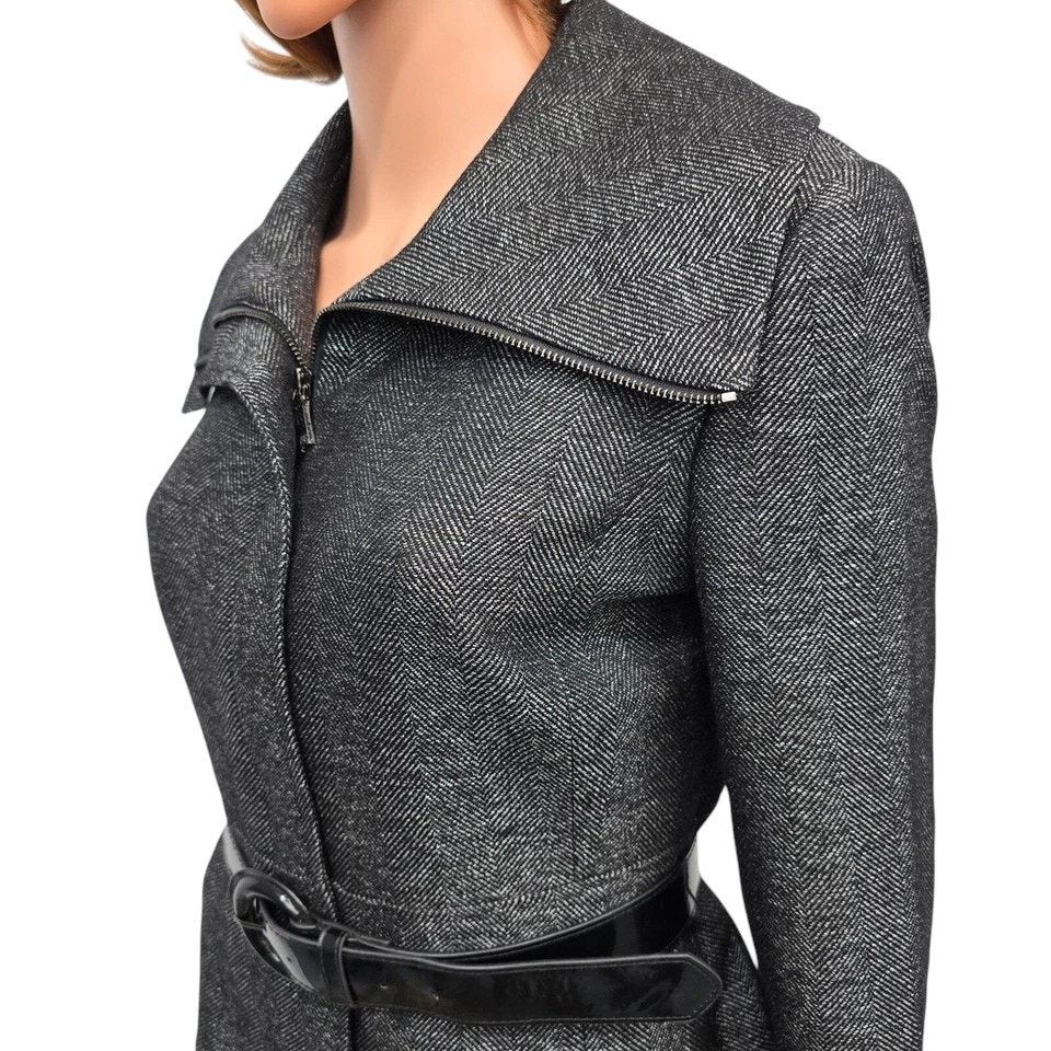 Anne Klein Anne Klein AK Herringbone Jacket Full Zip Women's 8 Wool Size M / US 6-8 / IT 42-44 - 6 Thumbnail
