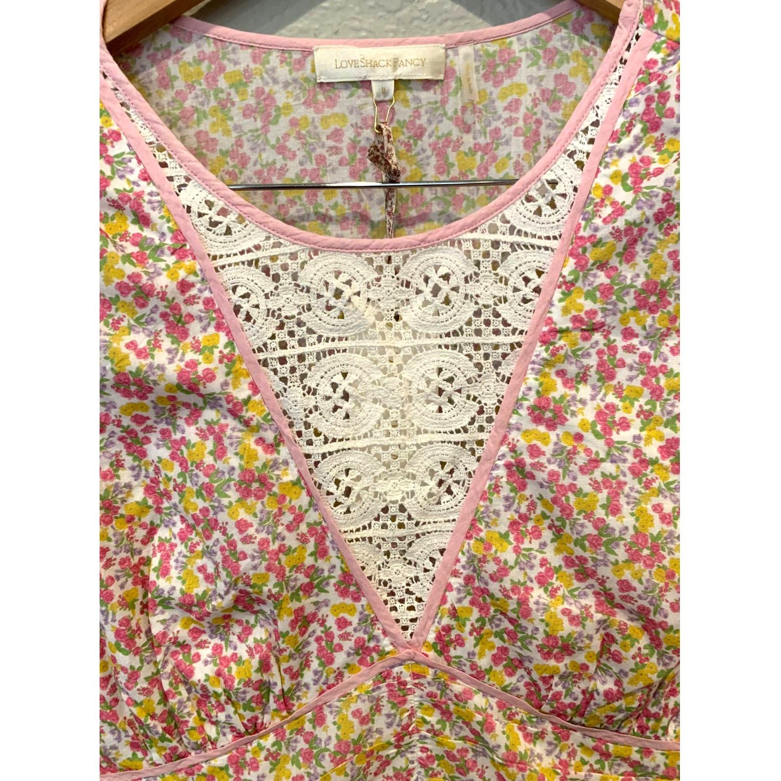 LoveShackFancy LOVESHACKFANCY Marquise Cotton Mini Dress (8) NWT Size M / US 6-8 / IT 42-44 - 8 Thumbnail