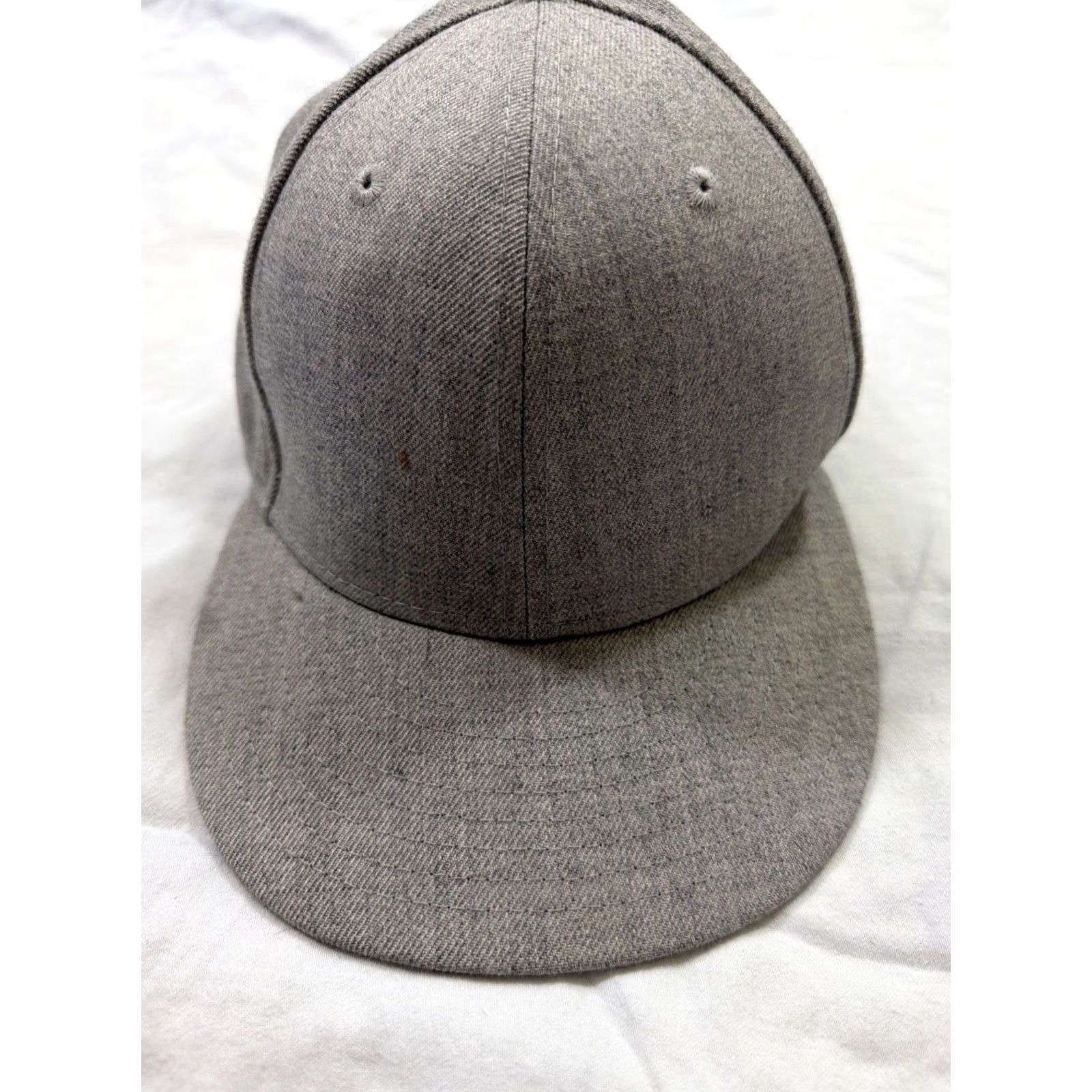 New Era VINTAGE New Era 59fifty Fitted Blank Baseball Hat Gray 7 1/8 Mens Wool Cap Size ONE SIZE - 2 Thumbnail