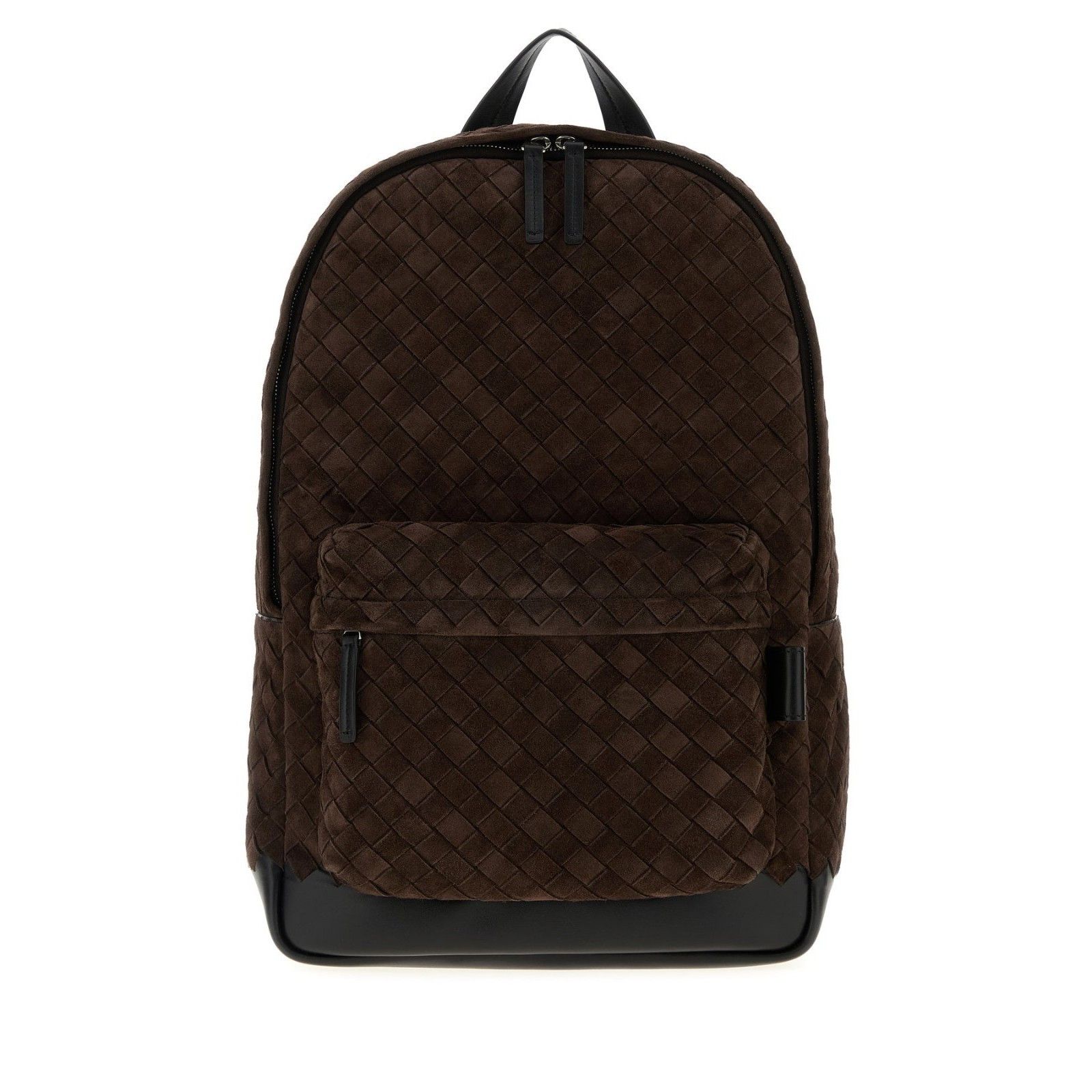 Bottega Veneta Brown Intrecciato Suede Backpack New & Authen