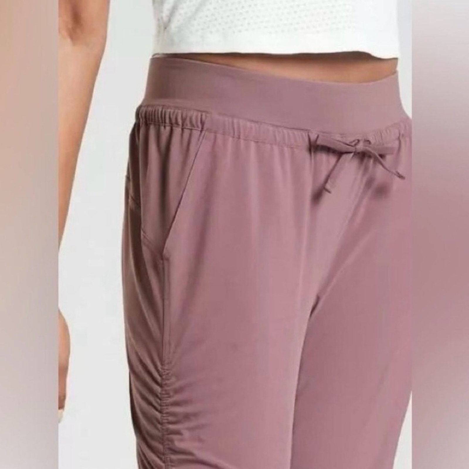 Athleta Athleta Attitude Ruched Jogger Pants Womens 6 VolcanicViolet Size 28" / US 6 / IT 42 - 4 Thumbnail
