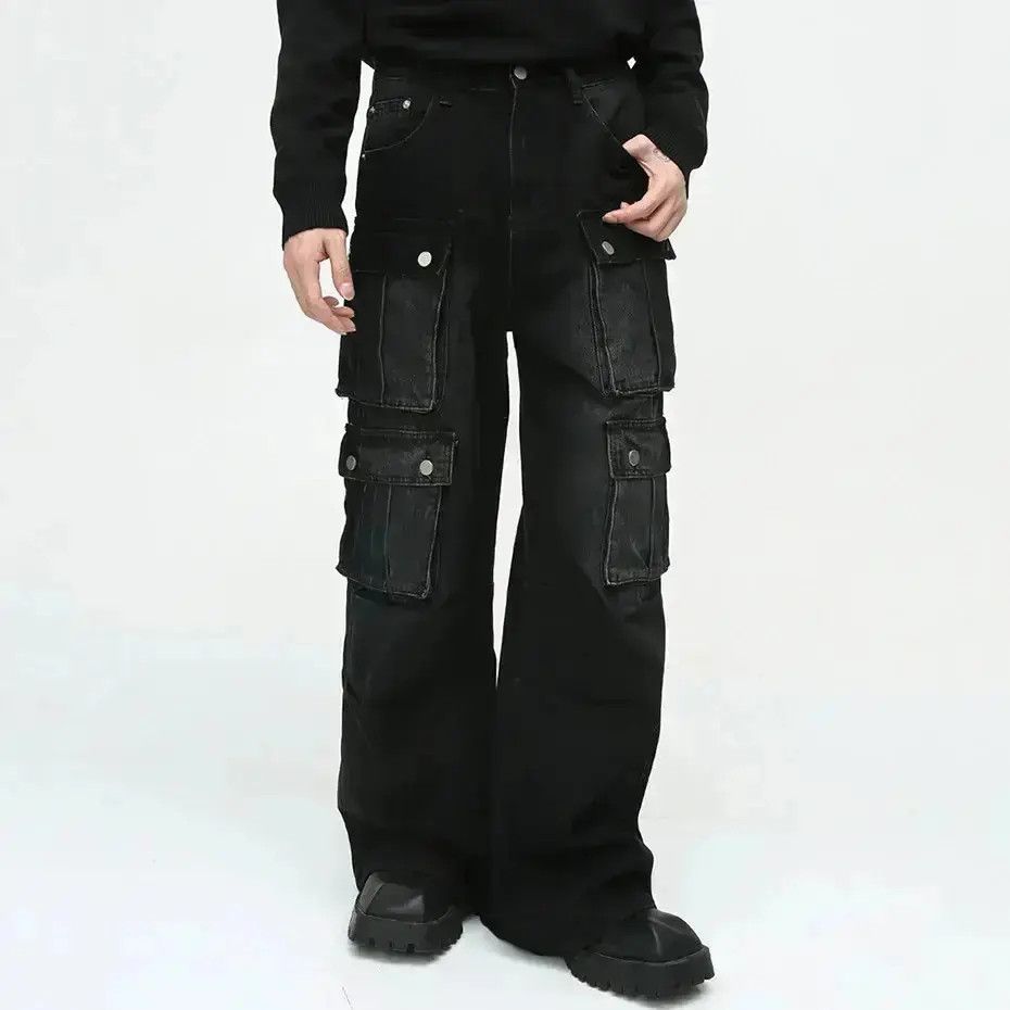 Japanese Brand Vintage Multi Pocket Cargo Denim Size US 32 / EU 48 - 2 Thumbnail