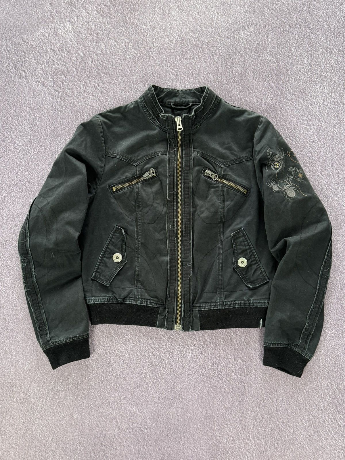 If Six Was Nine Japanese Vibe Distressed Y2K Spider Logo Glamour Jacket Size M / US 6-8 / IT 42-44 - 1 Thumbnail