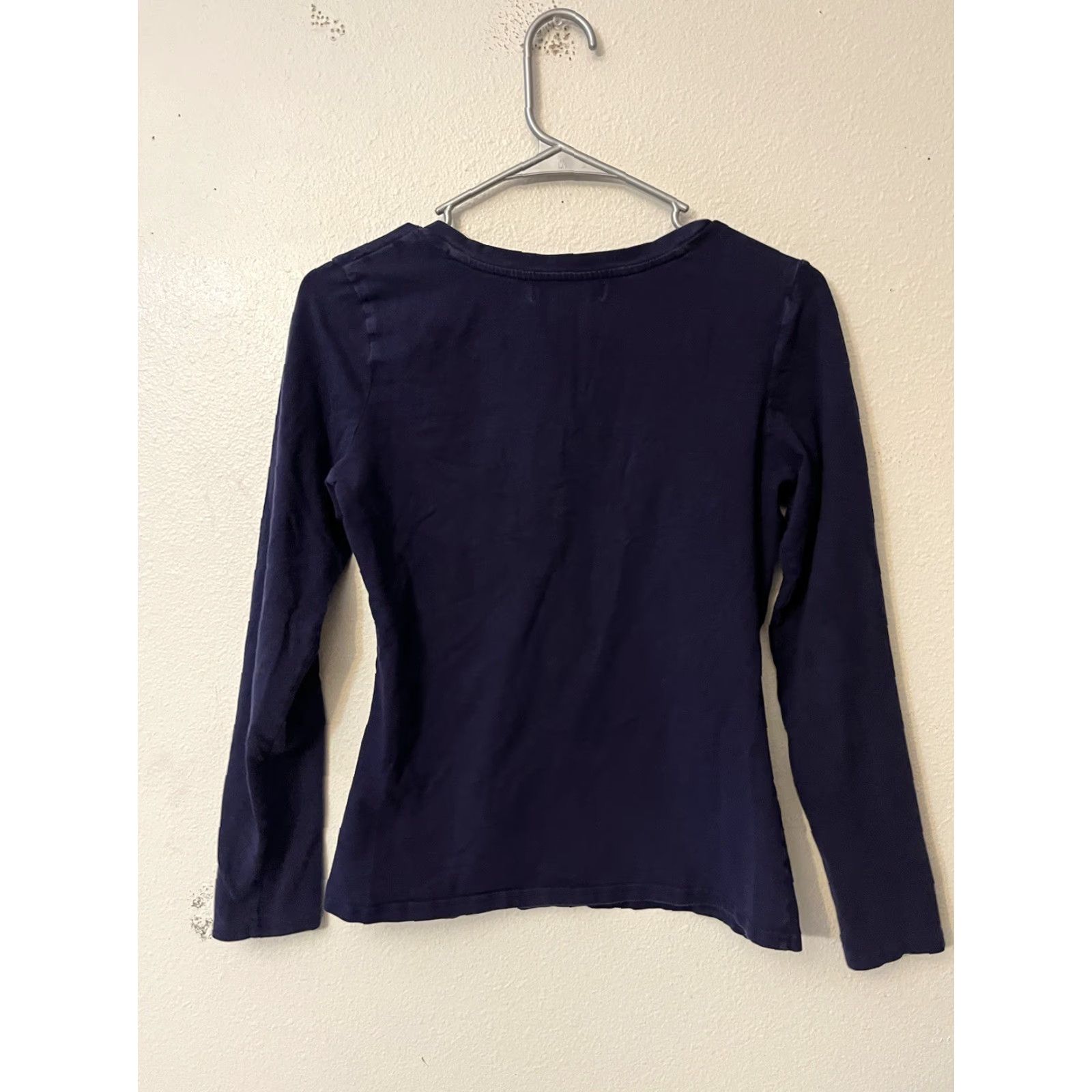 Vintage US Polo Assn Women T-Shirt Navy Blue Logo V-Neck Long Sleeve Size S Size S / US 4 / IT 40 - 3 Thumbnail