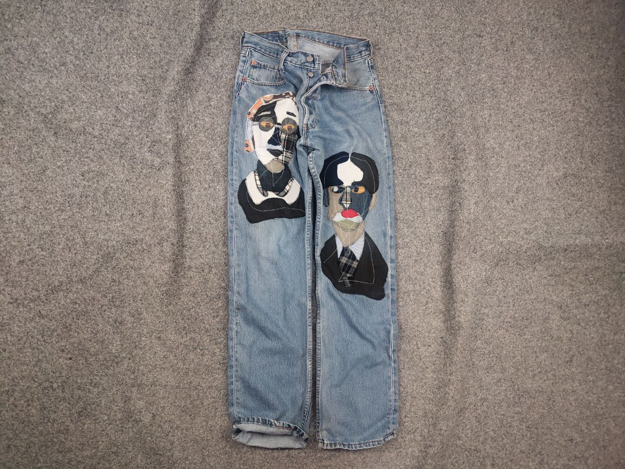Levi's Vintage 90's Levis 501 Sashiko Patchwork Face Jeans watanabe Size US 33 - 1 Thumbnail