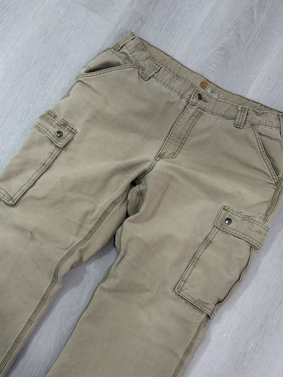 Carhartt Vintage Carhartt Cargo Relaxed Fit 38x30 Workwear Tan Brown Size US 38 / EU 54 - 6 Thumbnail