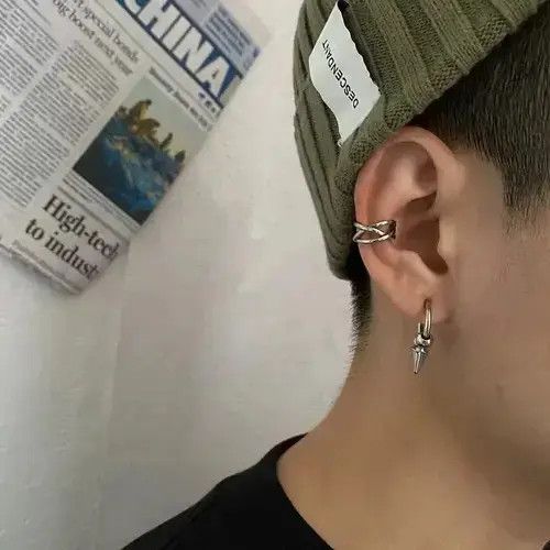 Sterling Silver Retro punk earrings Size ONE SIZE - 3 Thumbnail