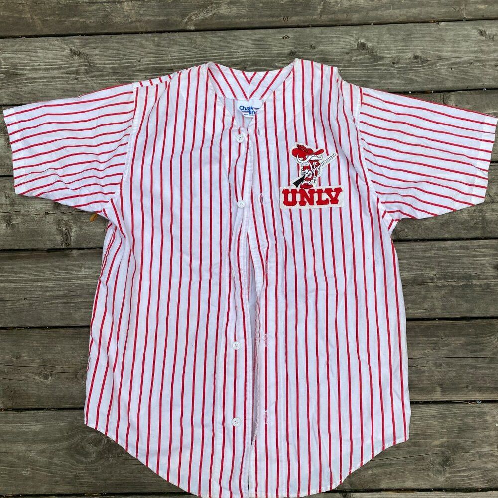 Chalk Line × MLB × Vintage Vintage 90s Chalk Line UNLV Pinstripe Baseball Jersey Spell Size US L / EU 52-54 / 3 - 2 Thumbnail