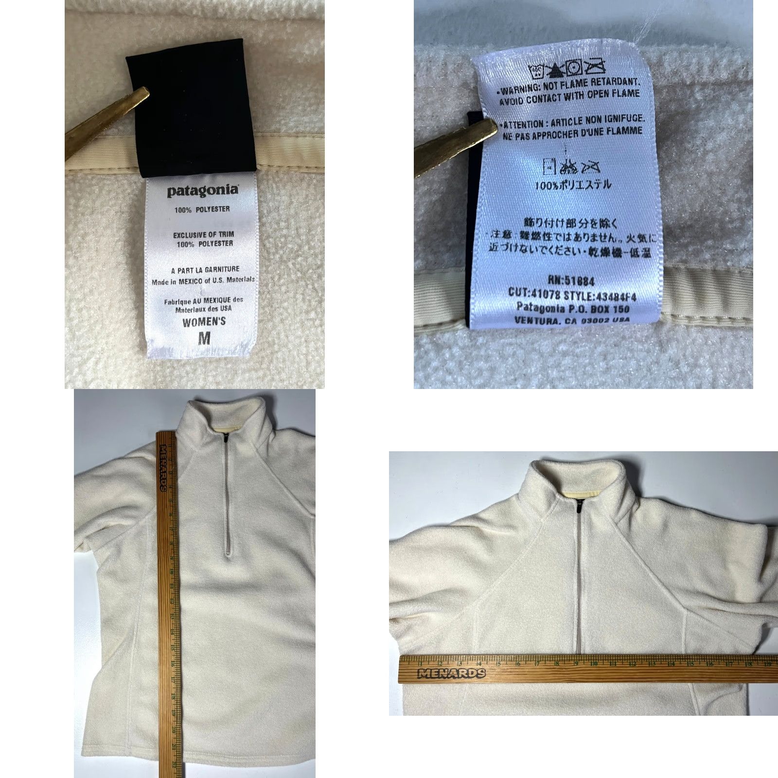 Patagonia VINTAGE Patagonia Women's Capilene Expedition Weight Fleece Zip-T M Off-White 1/4 Zip Outdoor Hiking 2004 Shows Style 43484 Womens Size M / US 6-8 / IT 42-44 - 8 Thumbnail