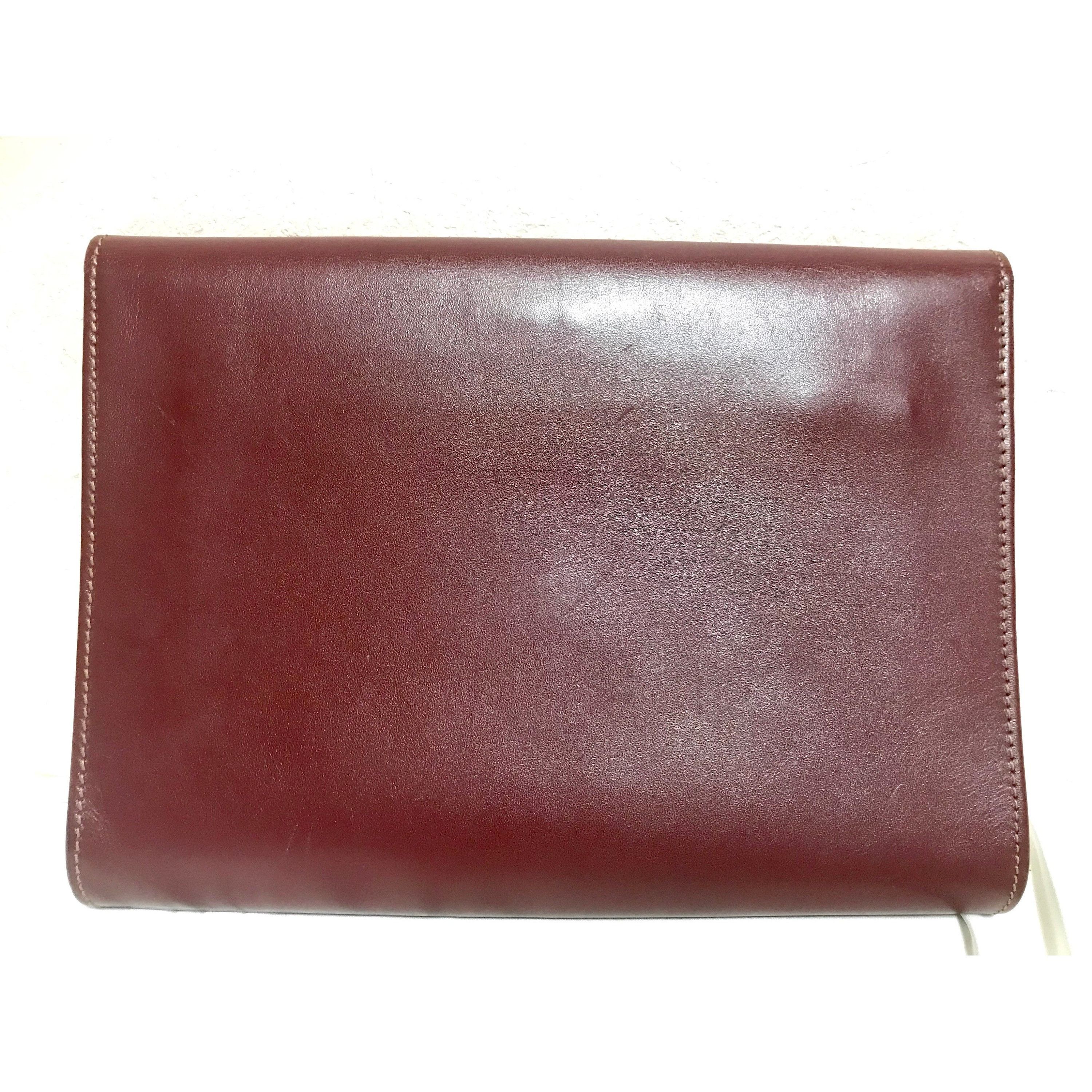 Cartier Vintage Cartier wine leather clutch bag, mini document purse Size ONE SIZE - 4 Thumbnail