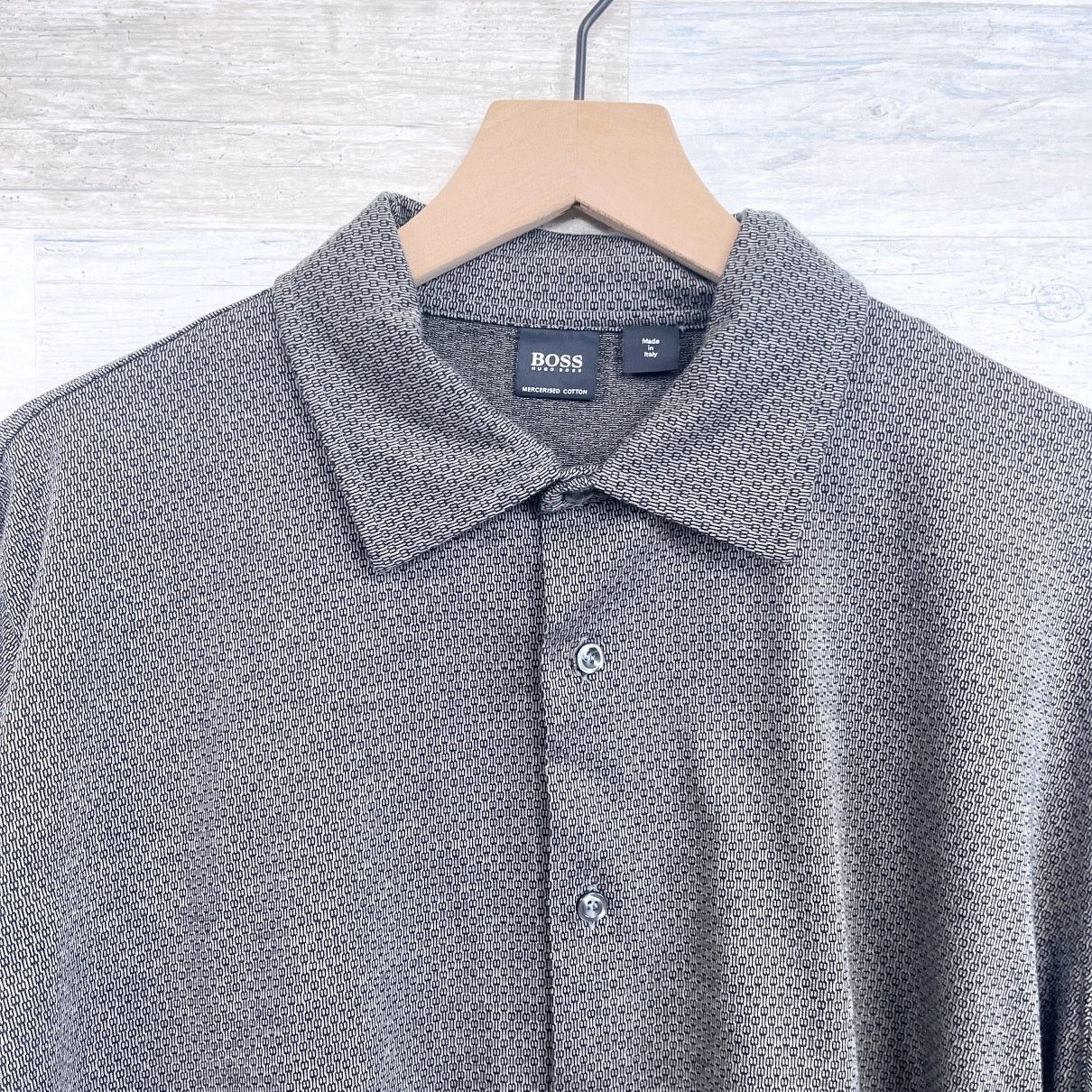 Hugo Boss Hugo Boss Luxury Jersey Stretch Button Shirt Brown Mens XL Size US XL / EU 56 / 4 - 2 Thumbnail