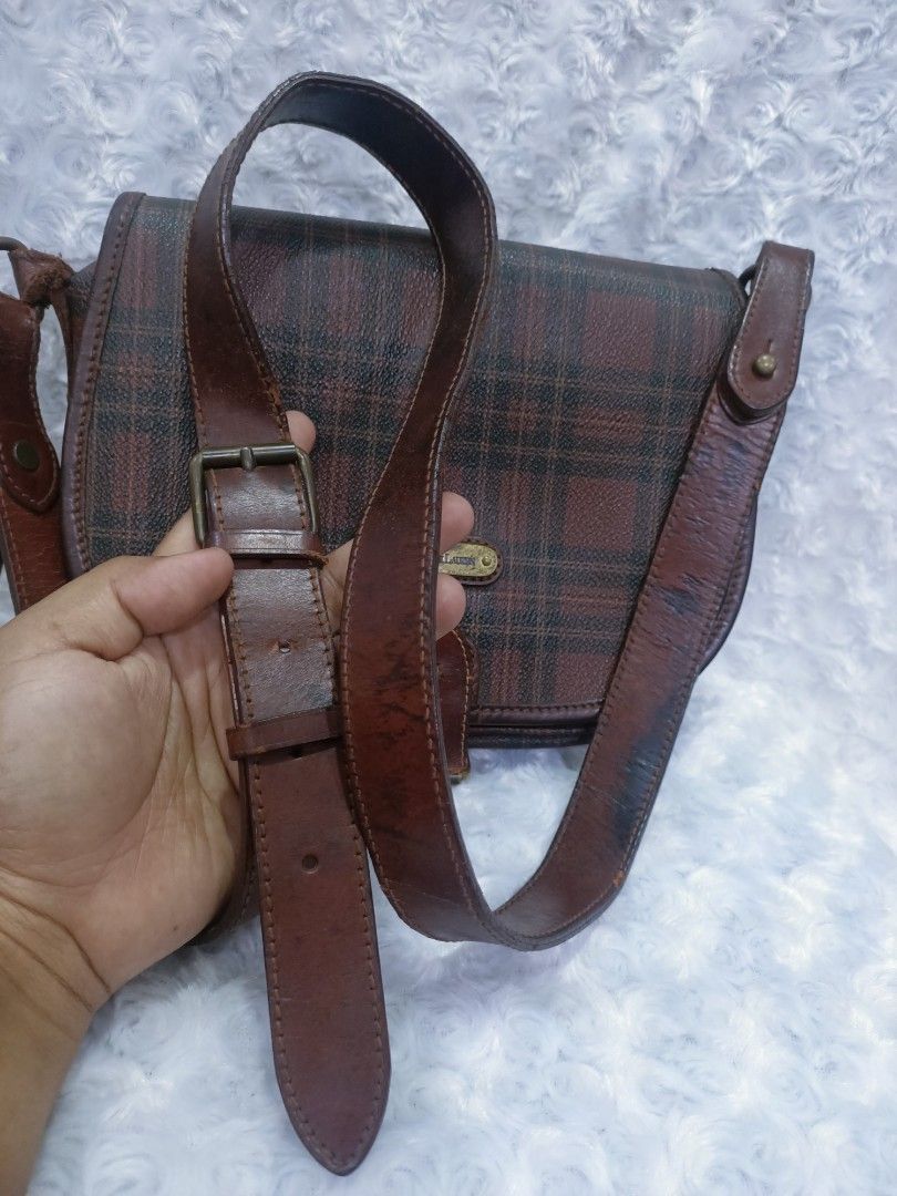 Polo Ralph Lauren Vintage Polo Ralph Lauren Plaid Leather Shoulder Bag Size ONE SIZE - 4 Thumbnail