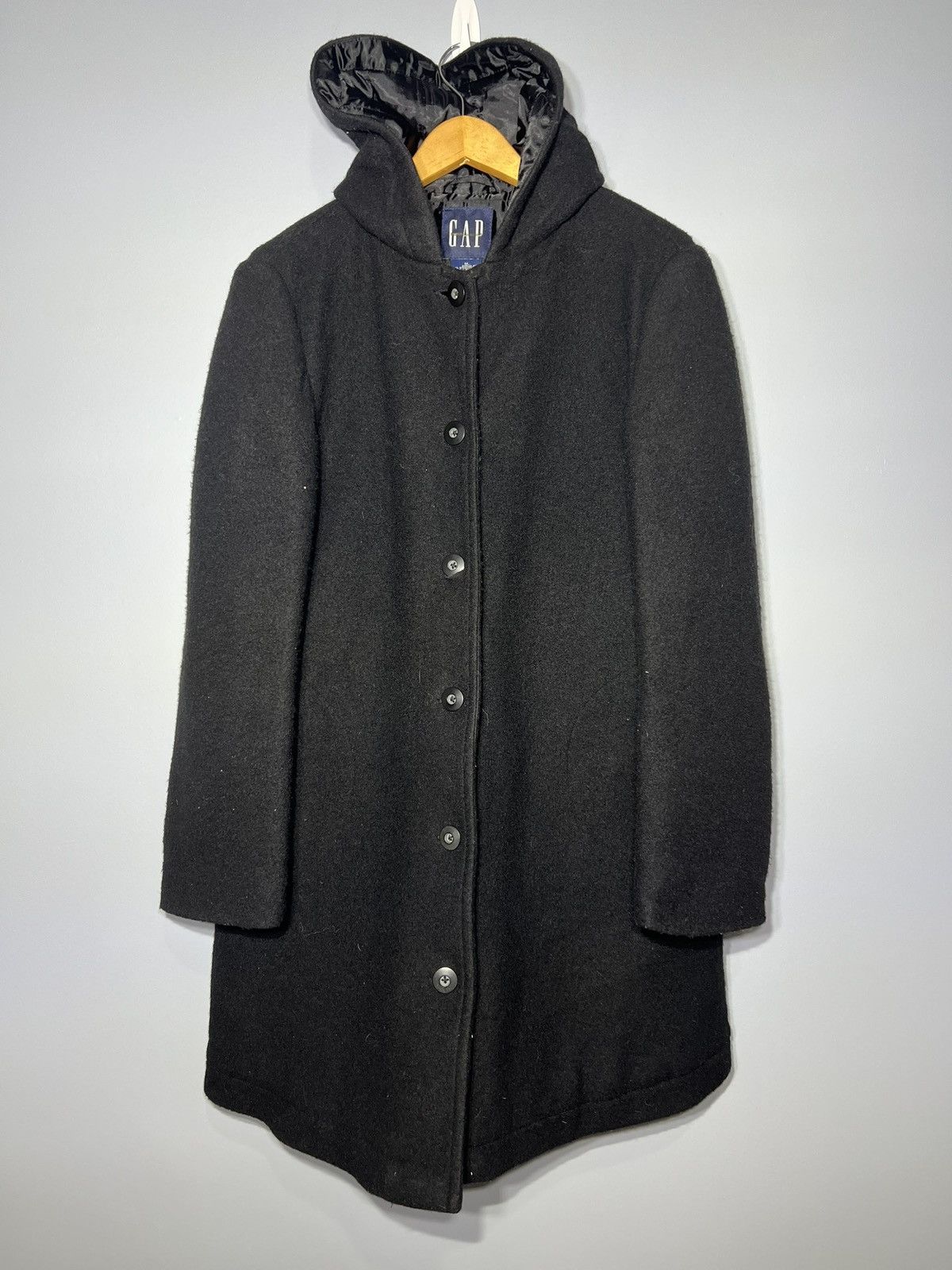 Gap Gap Women’s Oversized Recycled Wool Long Coat Sz M w/Hood Size M / US 6-8 / IT 42-44 - 2 Thumbnail