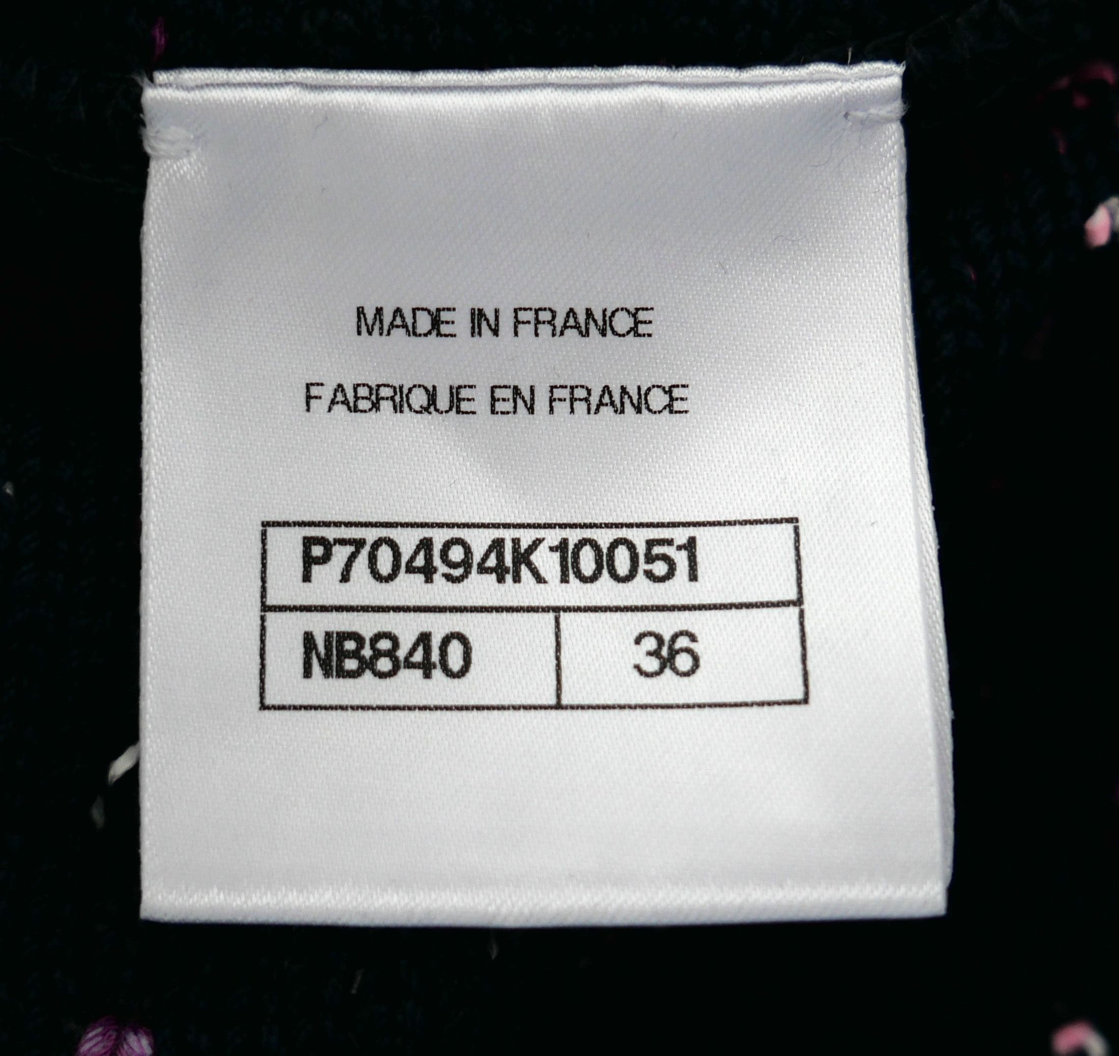 Chanel Chanel Spring 2021 Navy & Pink Knit Jacket 21P Size XS / US 0-2 / IT 36-38 - 10 Thumbnail