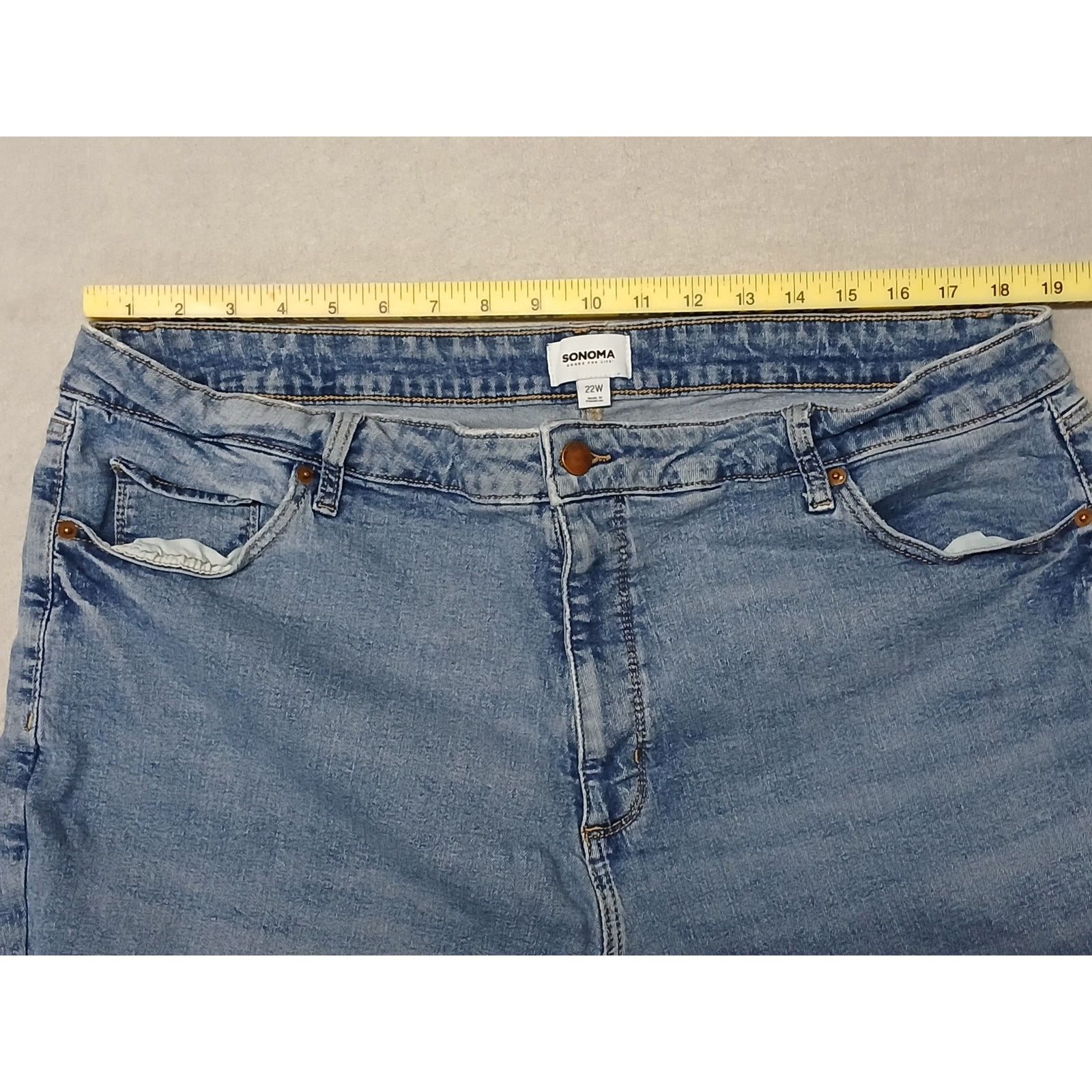 Sonoma Sonoma (22W) High Rise Straight Cotton Blue Denim Jeans Size 22" - 9 Thumbnail