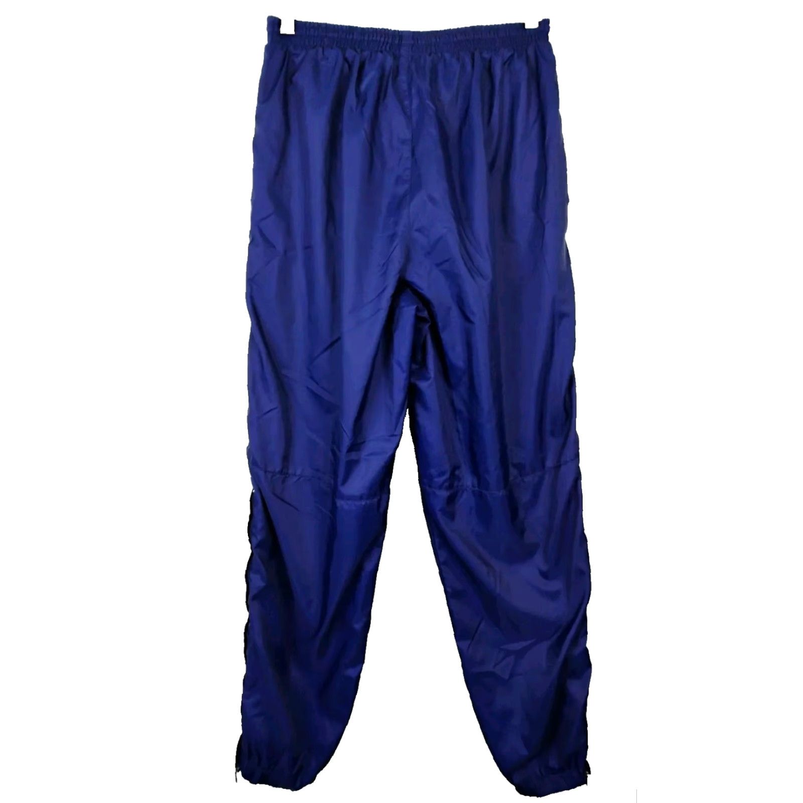 Adidas Adidas Track Pants Lined Windbreaker Mens M Blue Ankle Zips 31 in Inseam Striped Size US 31 - 2 Thumbnail