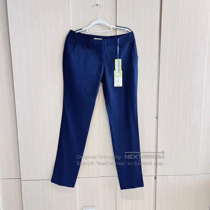 Versace Versace Summer Deep Blue Cotton Striped Pants . Size 28" / US 6 / IT 42 - 1 Thumbnail