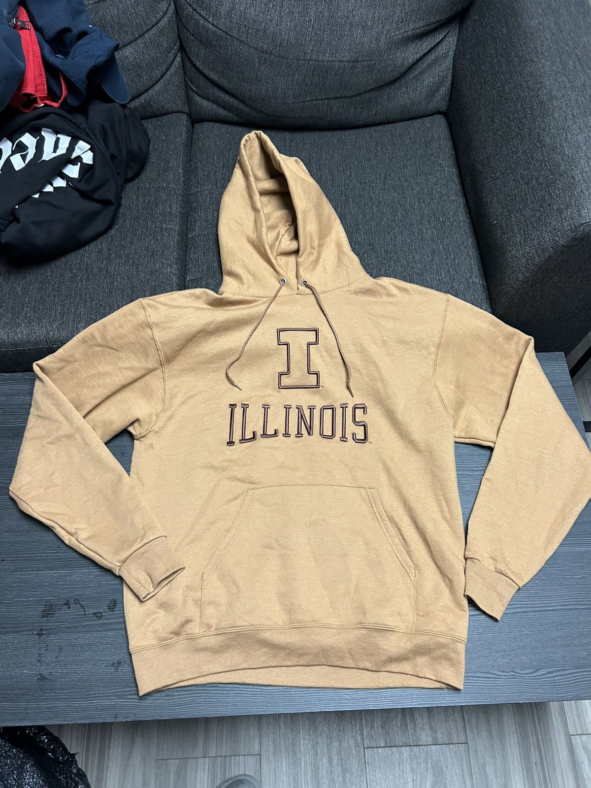 Champion Illinois Block I Embroidered Powerblend Fleece Hoodie Size US M / EU 48-50 / 2 - 1 Thumbnail