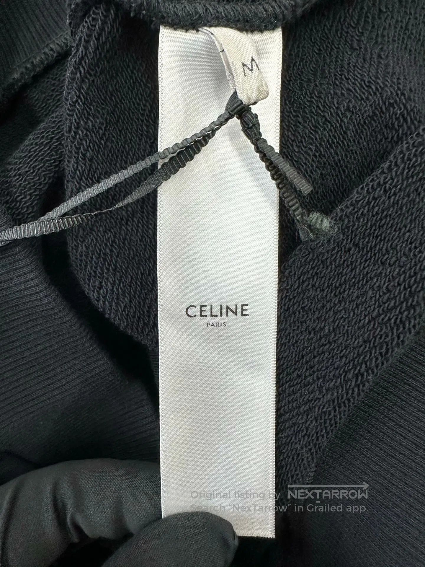 Celine CELINE Black Striped Letter Logo Long-sleeve Hoodie| Size US S / EU 44-46 / 1 - 4 Thumbnail