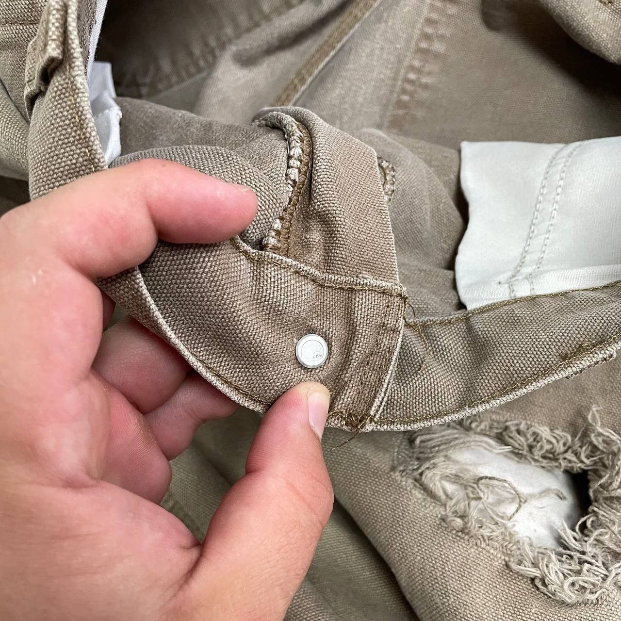 Carhartt Carhartt Carpenter Work Trashed Pants Brown W32 L28.5 Size US 32 / EU 48 - 14 Thumbnail