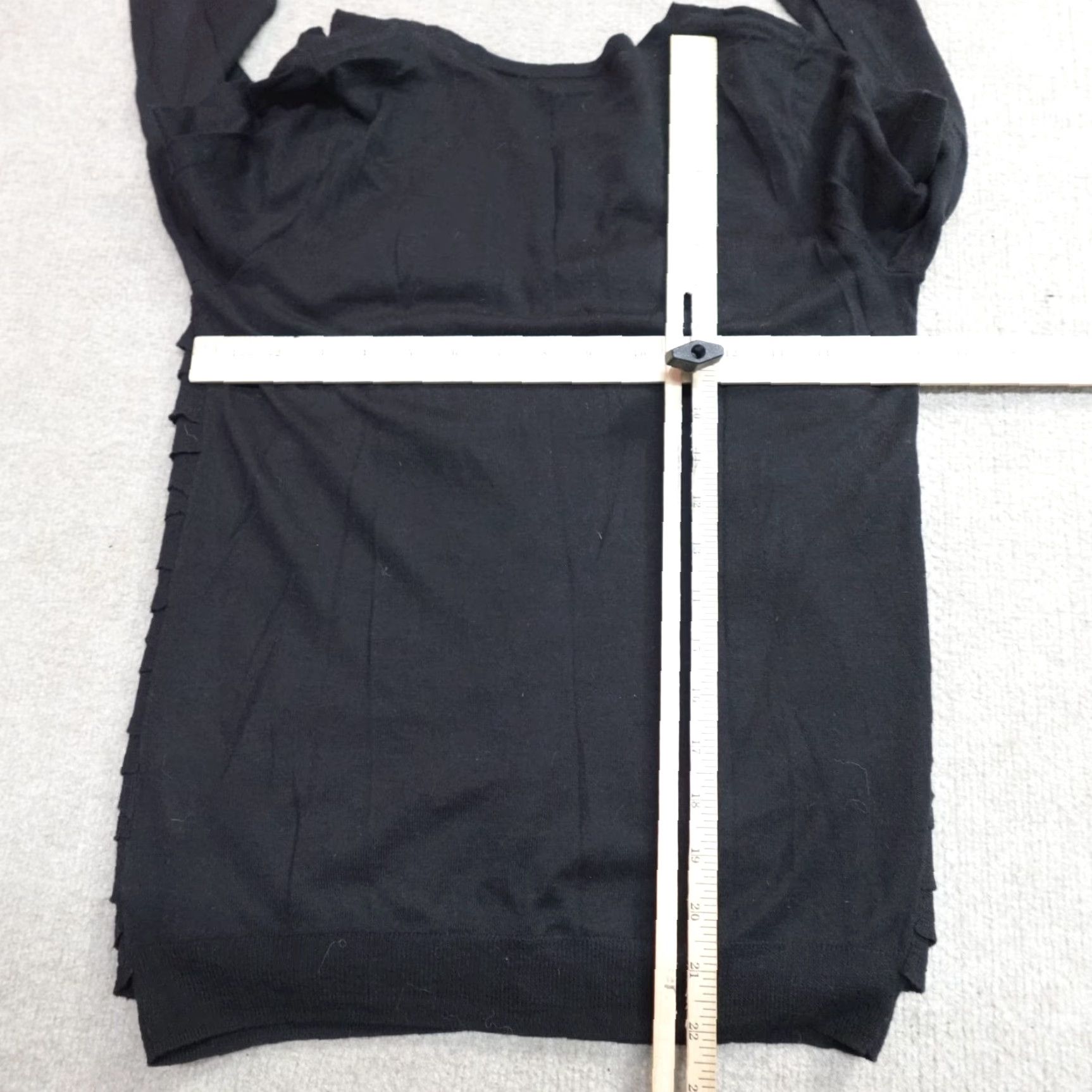 J.Crew J.Crew Cardigan Sweater Women Small Black Ruffle Tiered Button-Front Cotton Wool Cardigan Womens S Black Size S / US 4 / IT 40 - 5 Thumbnail