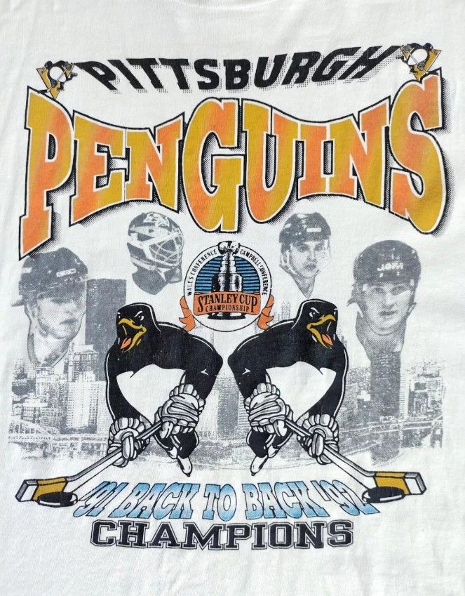 Fruit Of The Loom × Vintage Vintage Pittsburgh Penguins 1992 Champions Players t-shirt Size US XL / EU 56 / 4 - 5 Thumbnail