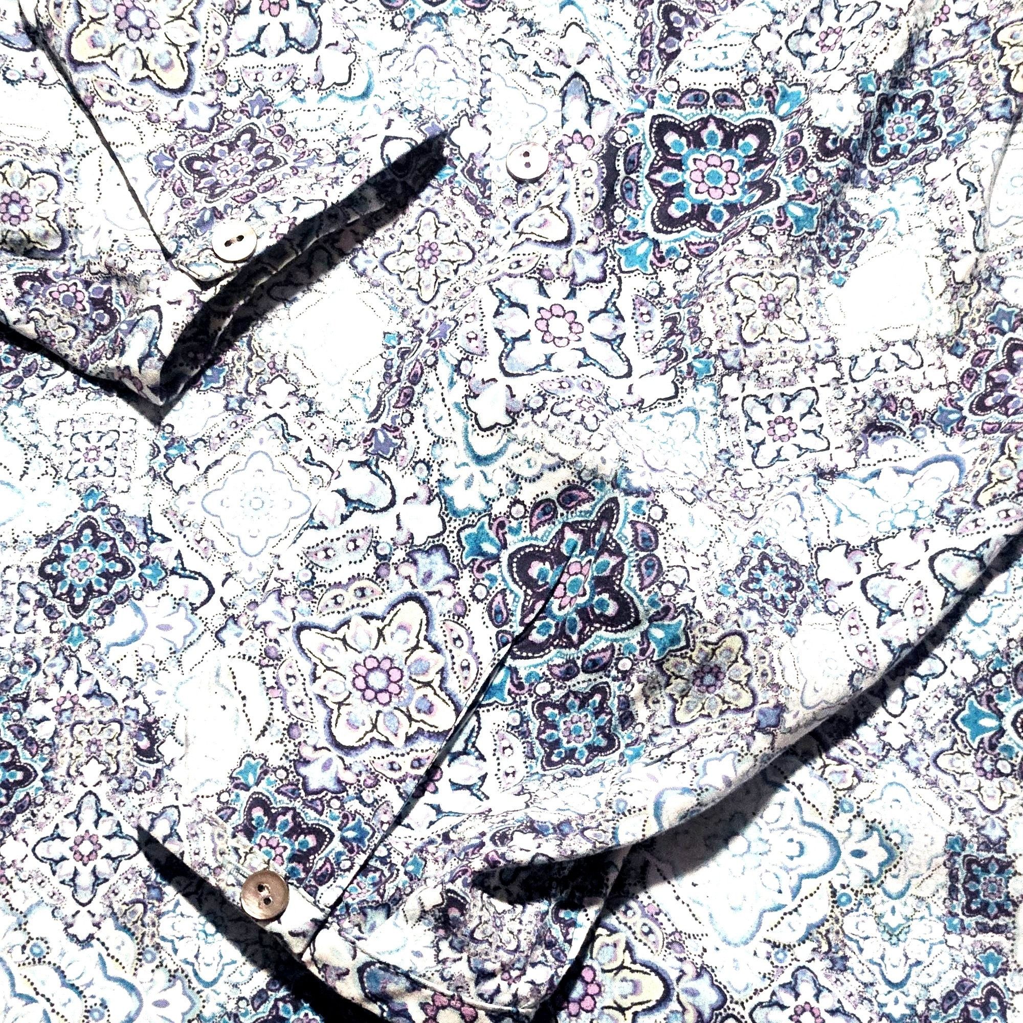 J. Jill J. Jill Women’s Blue Print Top L Button Down Boho Chic Coast Size L / US 10 / IT 46 - 9 Thumbnail
