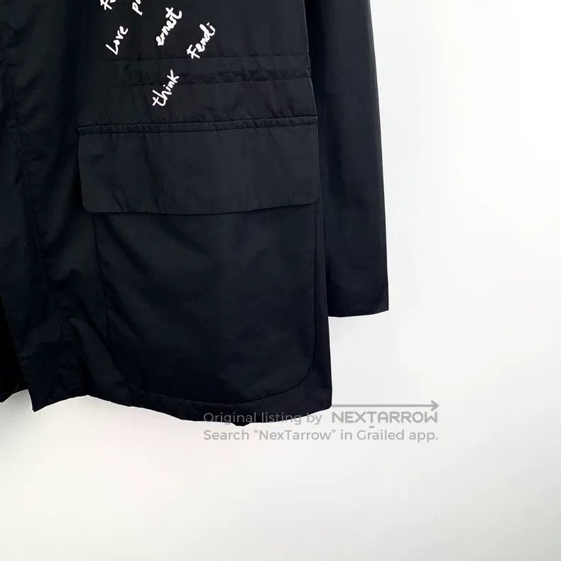 Fendi Fendi Black Logo Letter Embroidered Hooded Long Sleeve Win Size US L / EU 52-54 / 3 - 4 Thumbnail