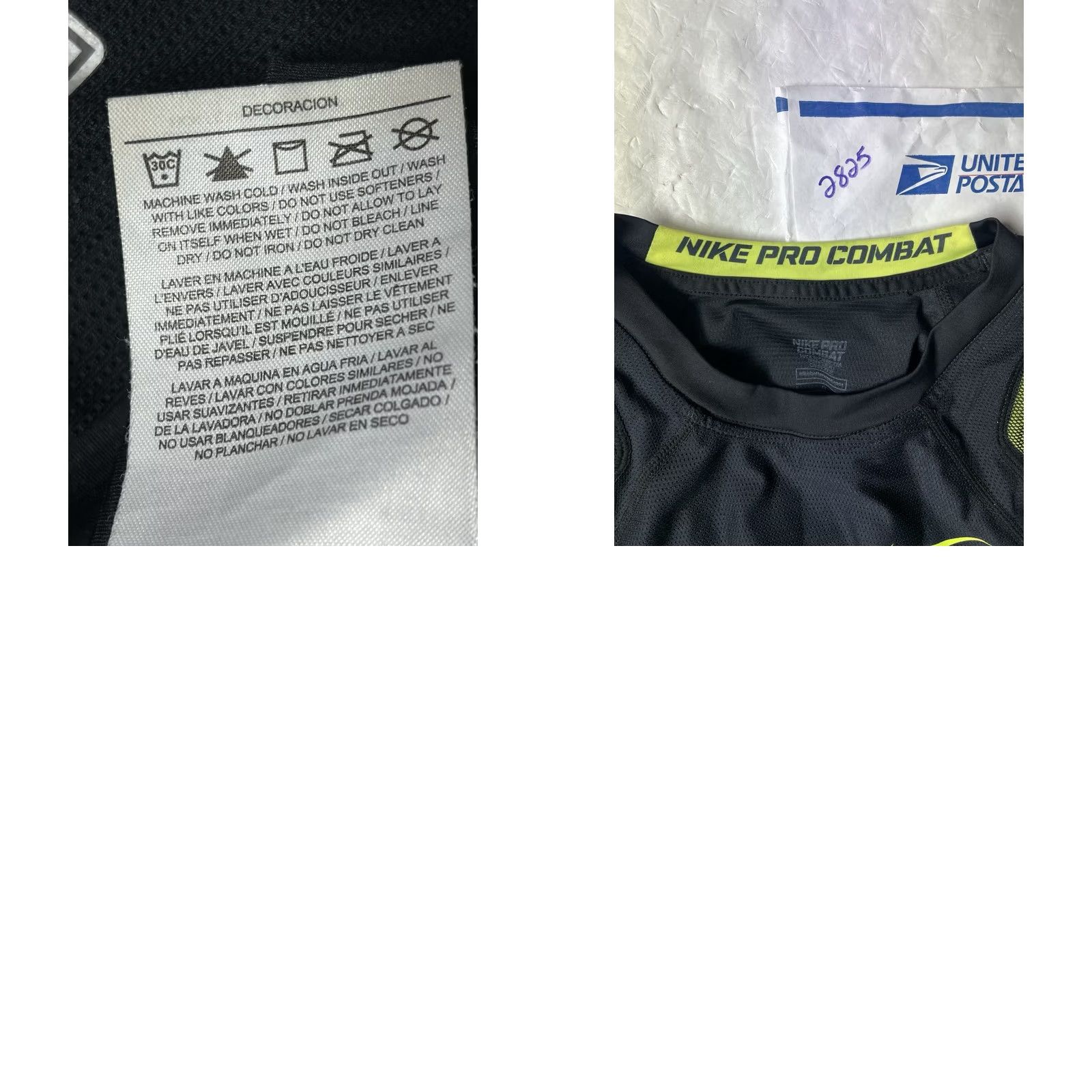 Nike Nike Pro Combat Jersey Men L Black Dri-Fit Raglan Sleeves Vented Back Crew Neck Football Shirt Size US L / EU 52-54 / 3 - 8 Thumbnail