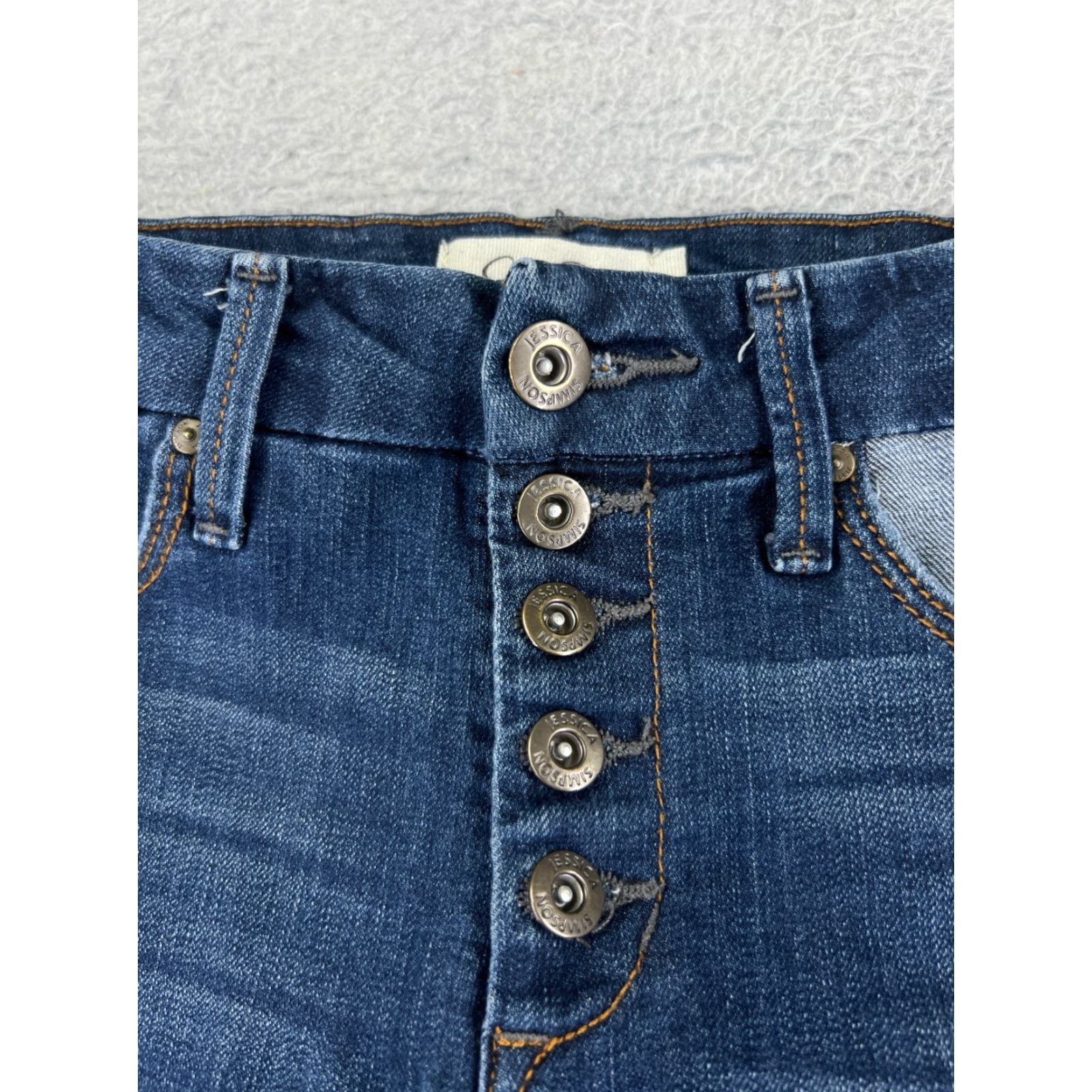 Jessica Simpson Jessica Simpson Jeans Womens 24 Blue Denim Ankle Slim Button Size 42" / US 20 - 3 Thumbnail