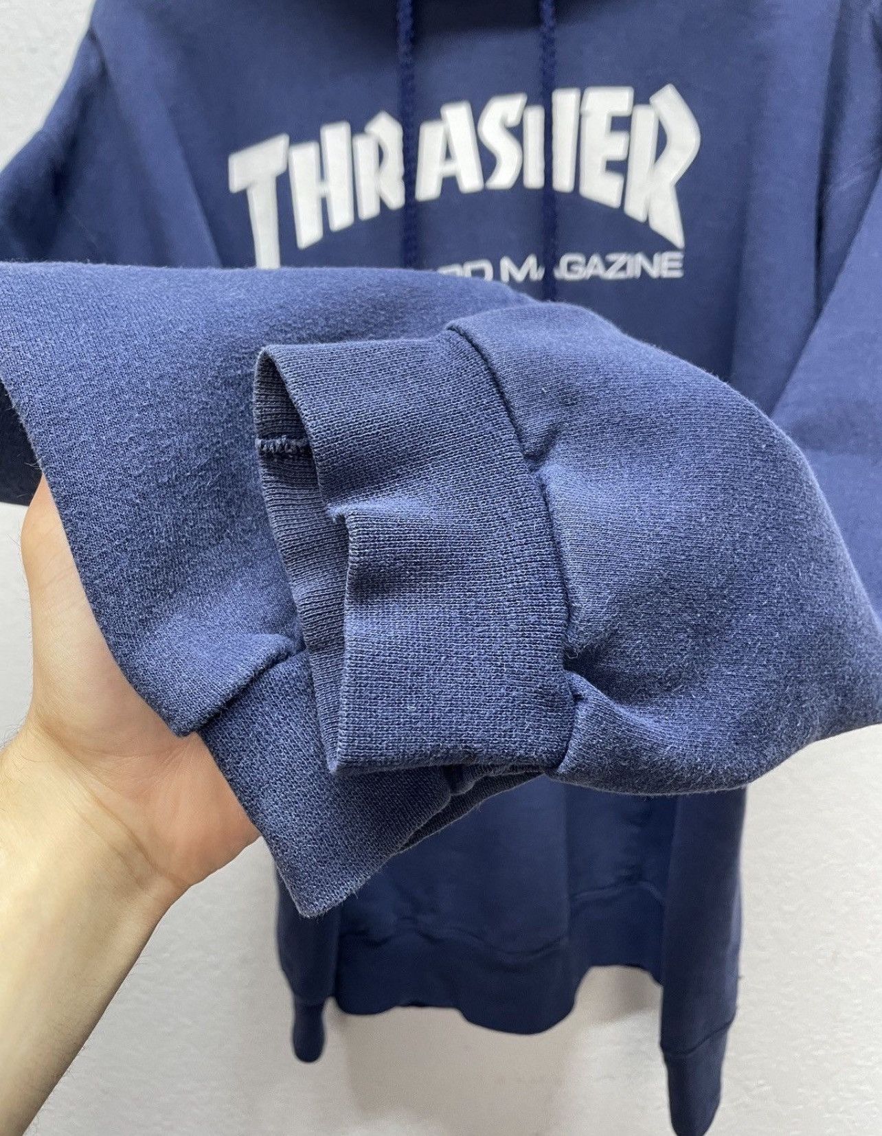 Thrasher Vintage Thrasher Navy Boxy Hoodie Skateboard Magazine Logo Size US M / EU 48-50 / 2 - 8 Thumbnail