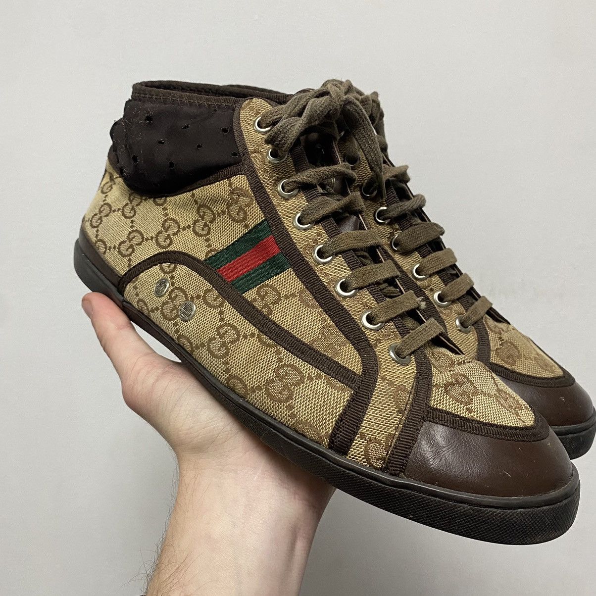 Gucci Gucci high top shoes MONOGRAM Size US 8 / EU 41 - 2 Thumbnail