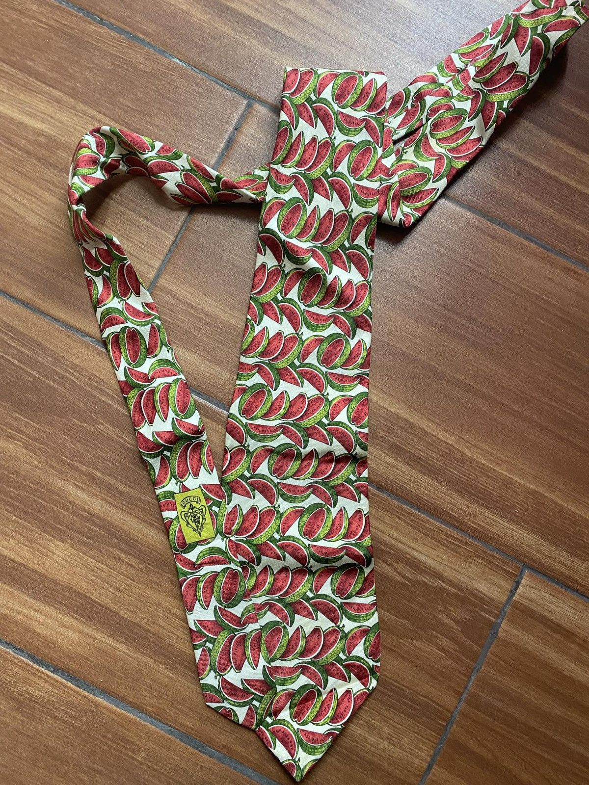 Gucci Gucci wartermelon printed silk tie Size ONE SIZE - 3 Thumbnail