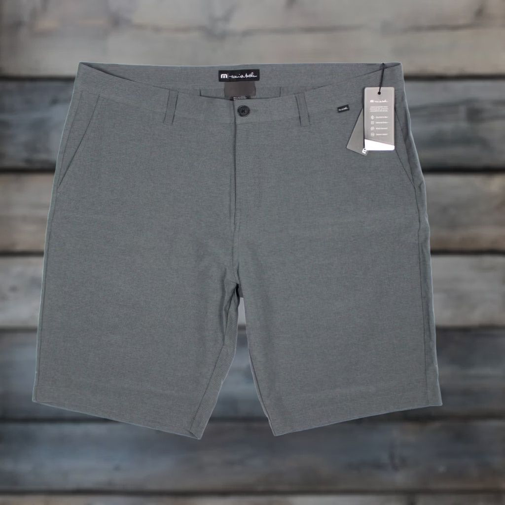 TravisMathew Travis Mathew Mens Sand Harbor Golf Shorts Heather Dk Gray Micro Stripe 1MW397 Size US 42 / EU 58 - 1 Thumbnail