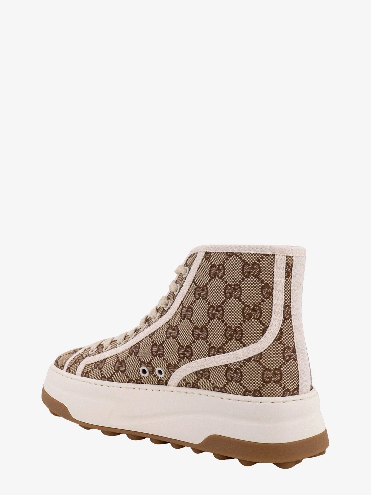 Gucci o1mt1gz0425 Men's GG High-Top Sneakers in Beige Size US 10 / EU 43 - 3 Thumbnail