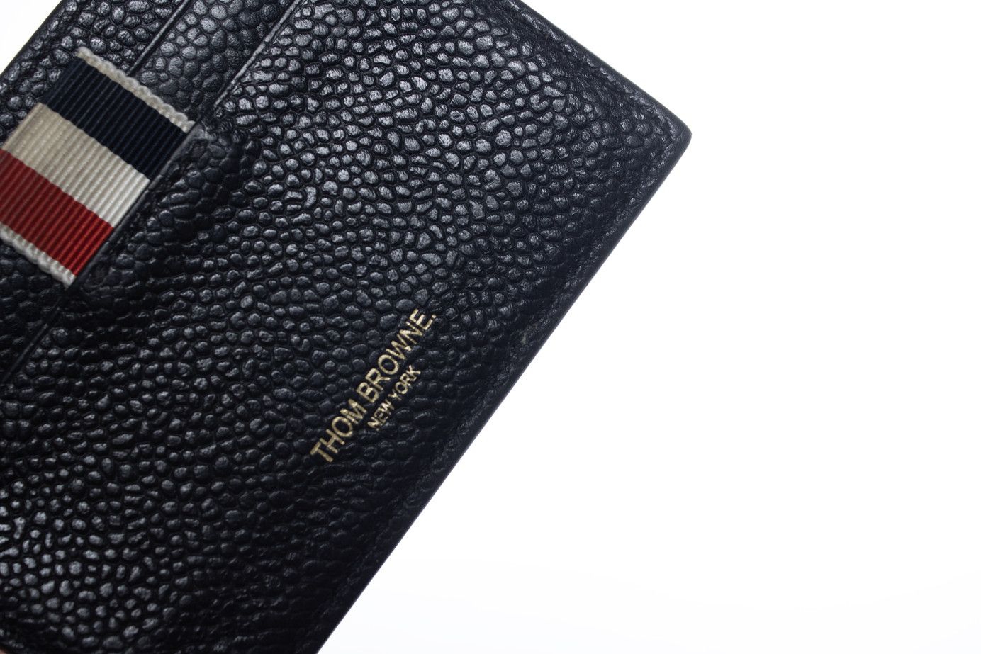 Thom Browne, black leather card holder