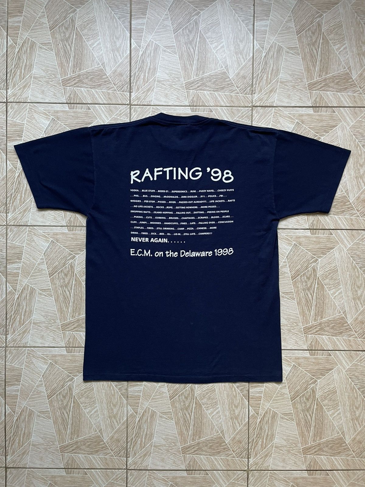 Band Tees × Vintage Vintage 90s Usa Rafting Big Logo E.C.M. on the Delaware 1998 Size US L / EU 52-54 / 3 - 2 Thumbnail