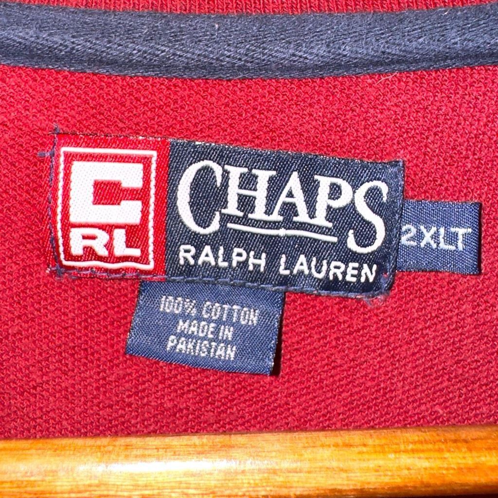 Polo Ralph Lauren 90s Chaps Ralph Lauren Ralph Red Pique Polo Shirt Size 2XLT Size US XXL / EU 58 / 5 - 2 Thumbnail