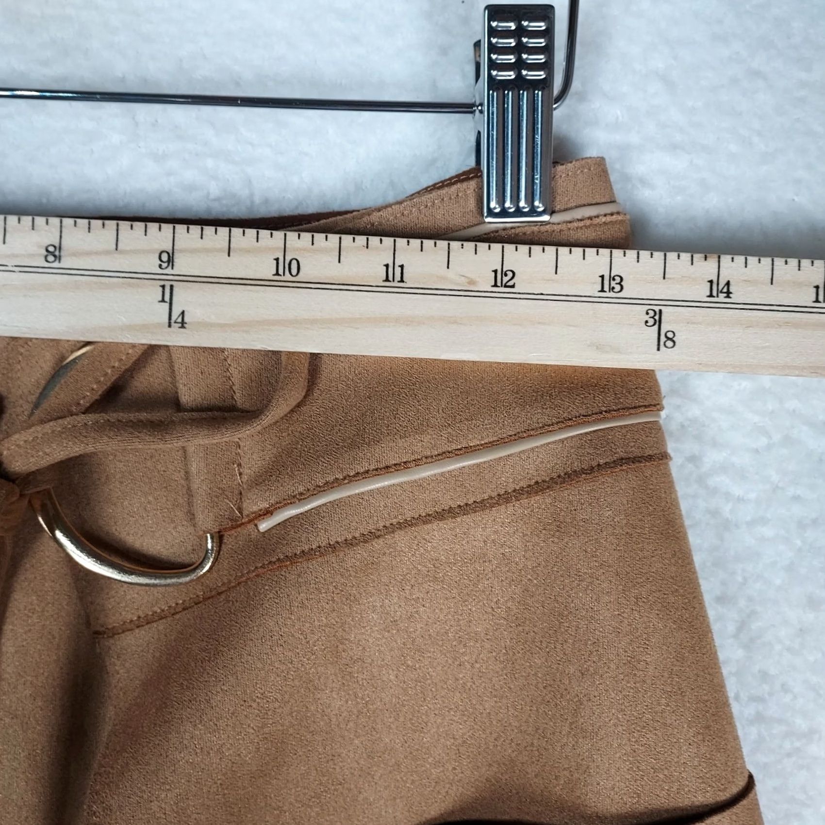 Vintage Pink Lilly Skirt S Brown Faux Suede Wrap Mini Tasseled Western Boho Women’s Short Size 28" / US 6 / IT 42 - 3 Thumbnail
