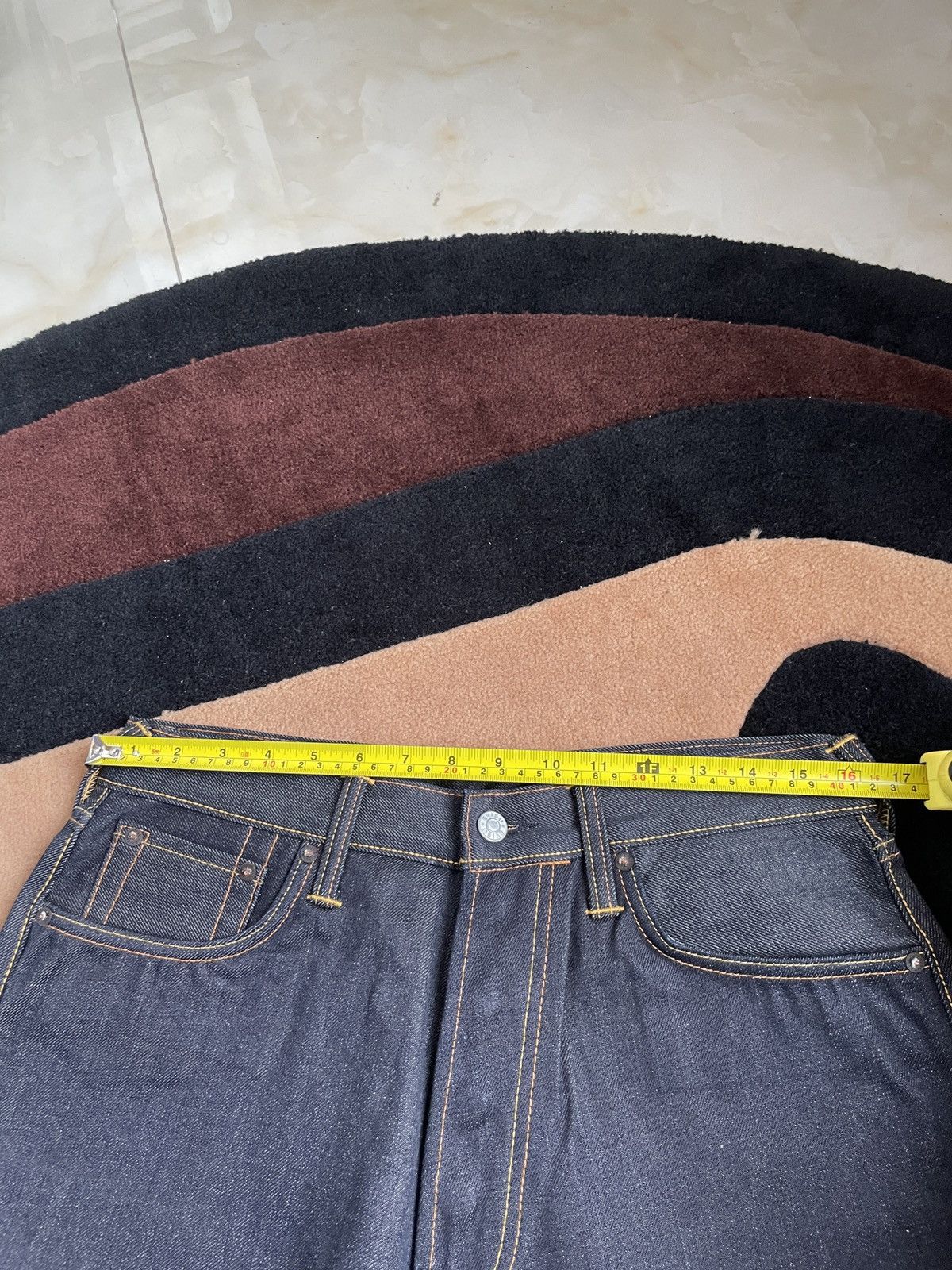 Evisu × Vintage EVISU NEW！red daicock style denim jeans！size：32x34 Size US 32 / EU 48 - 10 Thumbnail
