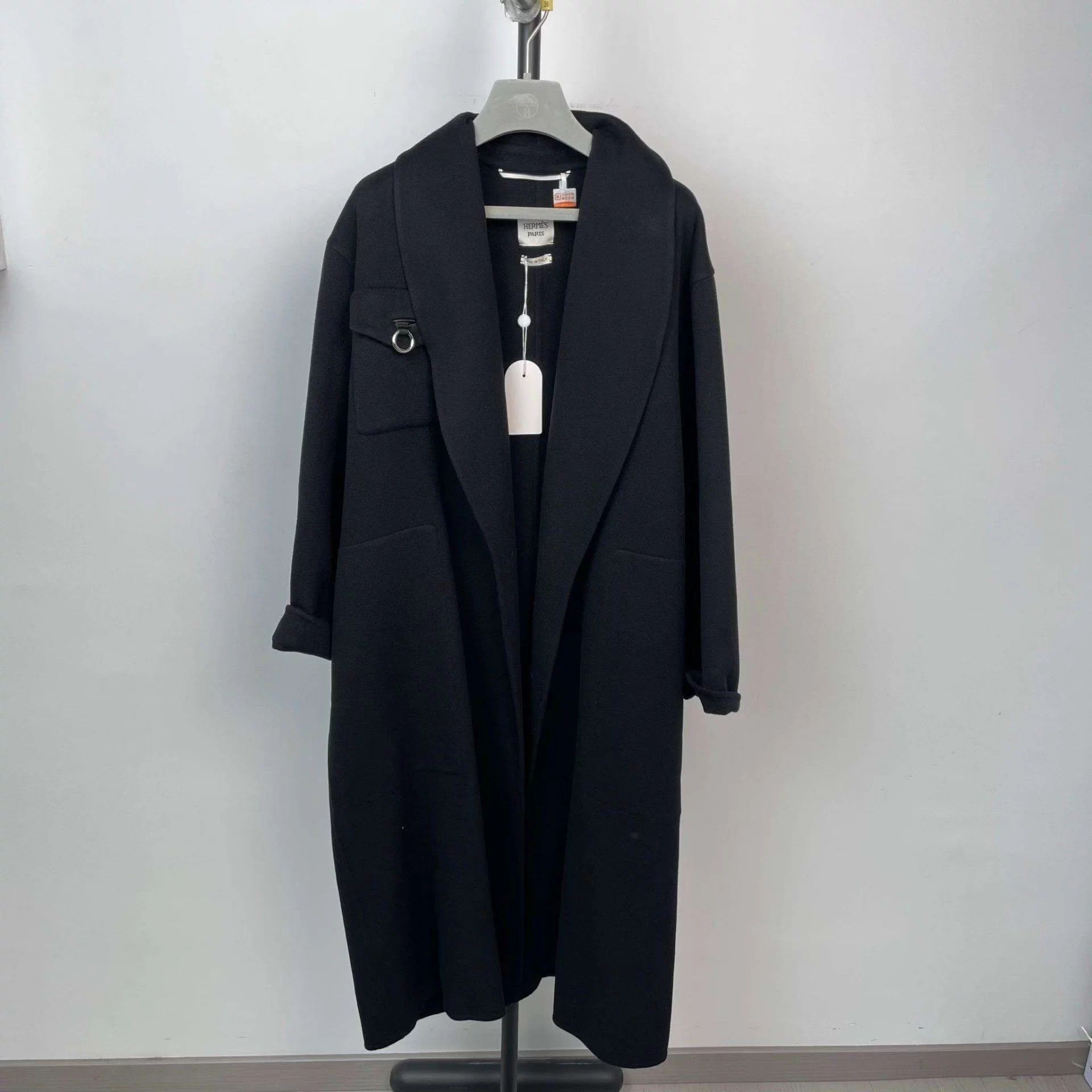 Hermes Hermès cashmere overcoat 38 black new Size S / US 4 / IT 40 - 1 Thumbnail
